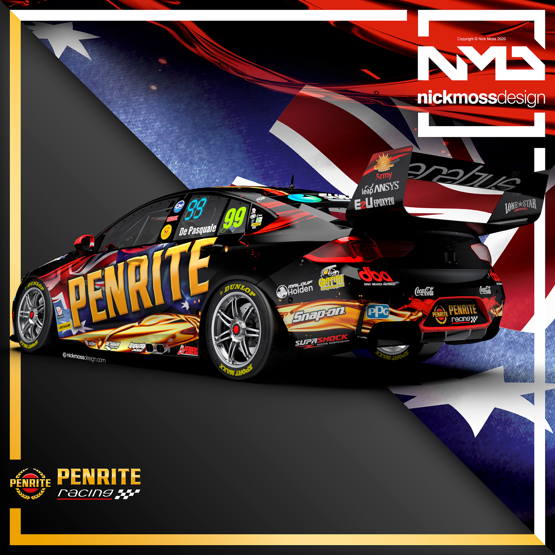 nickmossdesign - 2020 PENRITE RACING SUPERCARS LIVERY DESIGN