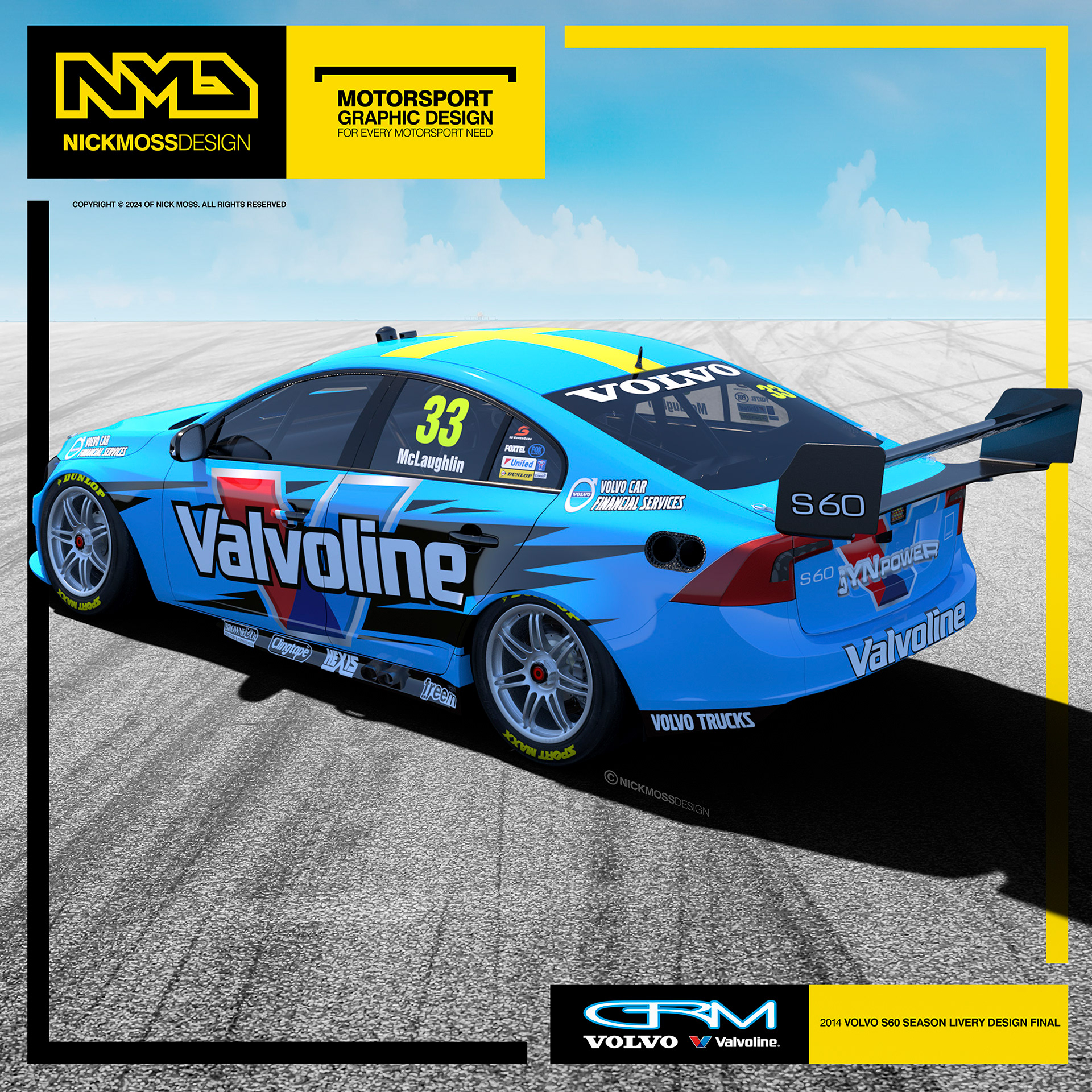 NMD nickmossdesign - 2014 Garry Rogers Motorsport Valvoline S60 Volvo Livery Design