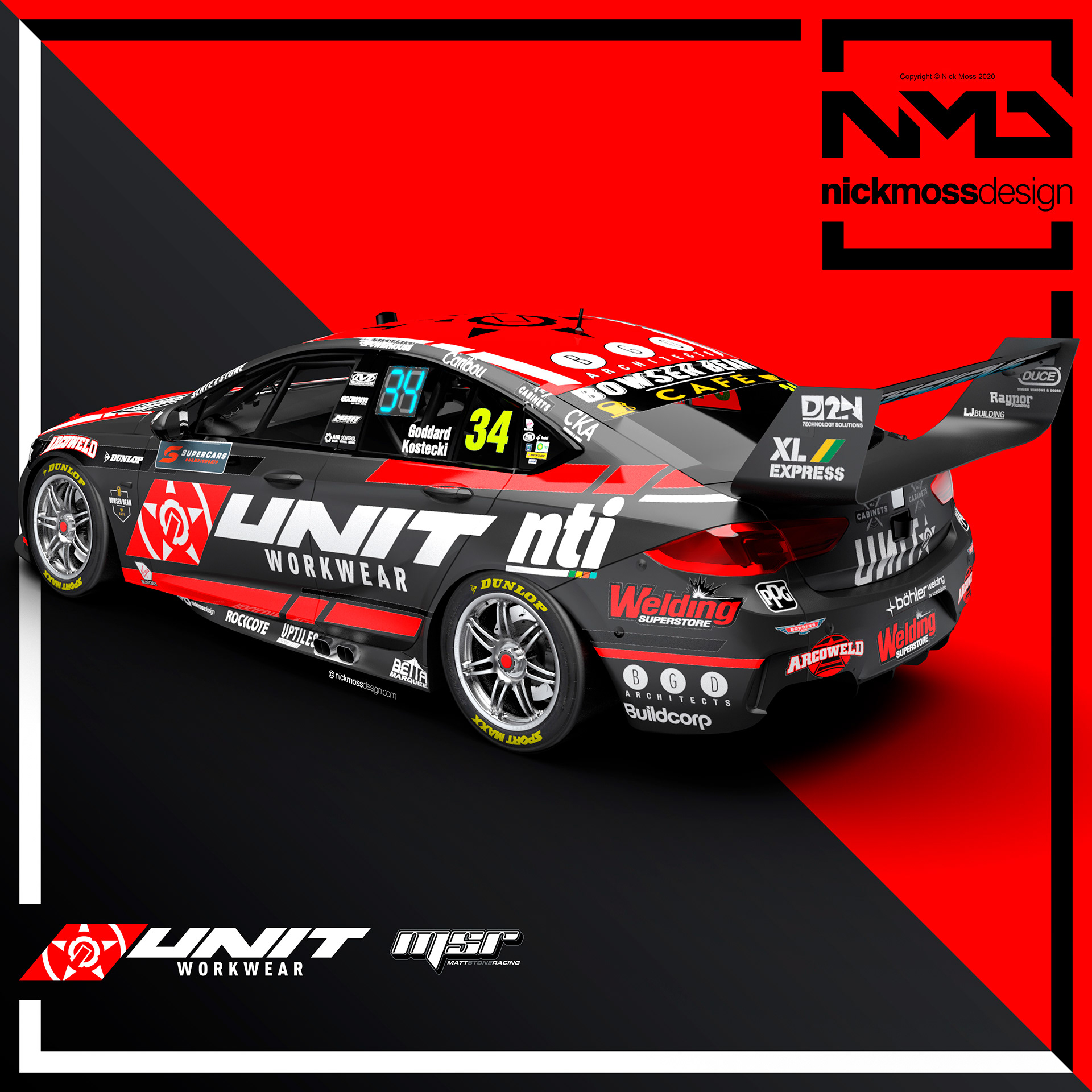 nickmossdesign - 2020 MATT STONE RACING UNIT SUPERCARS LIVERY DESIGN