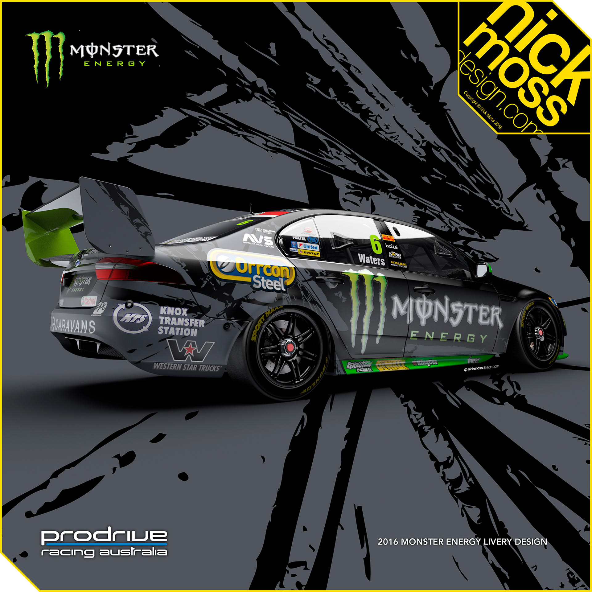 nickmossdesign - 2016 Prodrive Racing Australia (PRA) Monster Energy Livery Design