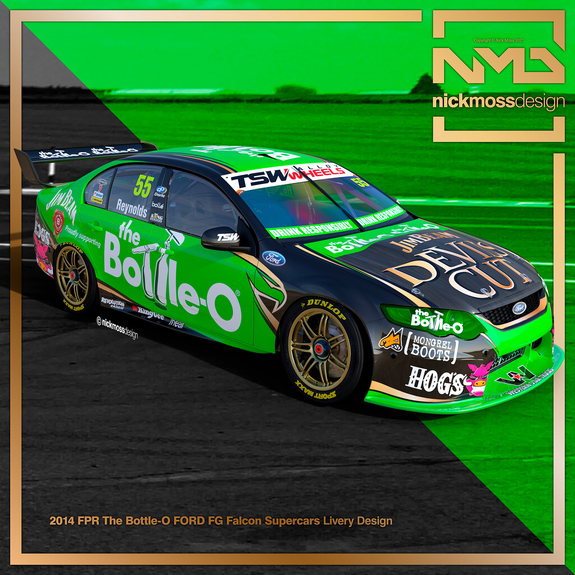 nickmossdesign - 2014 FORD PERFROMANCE RACING (FPR) BOTTLE-O SUPERCARS LIVERY DESIGN