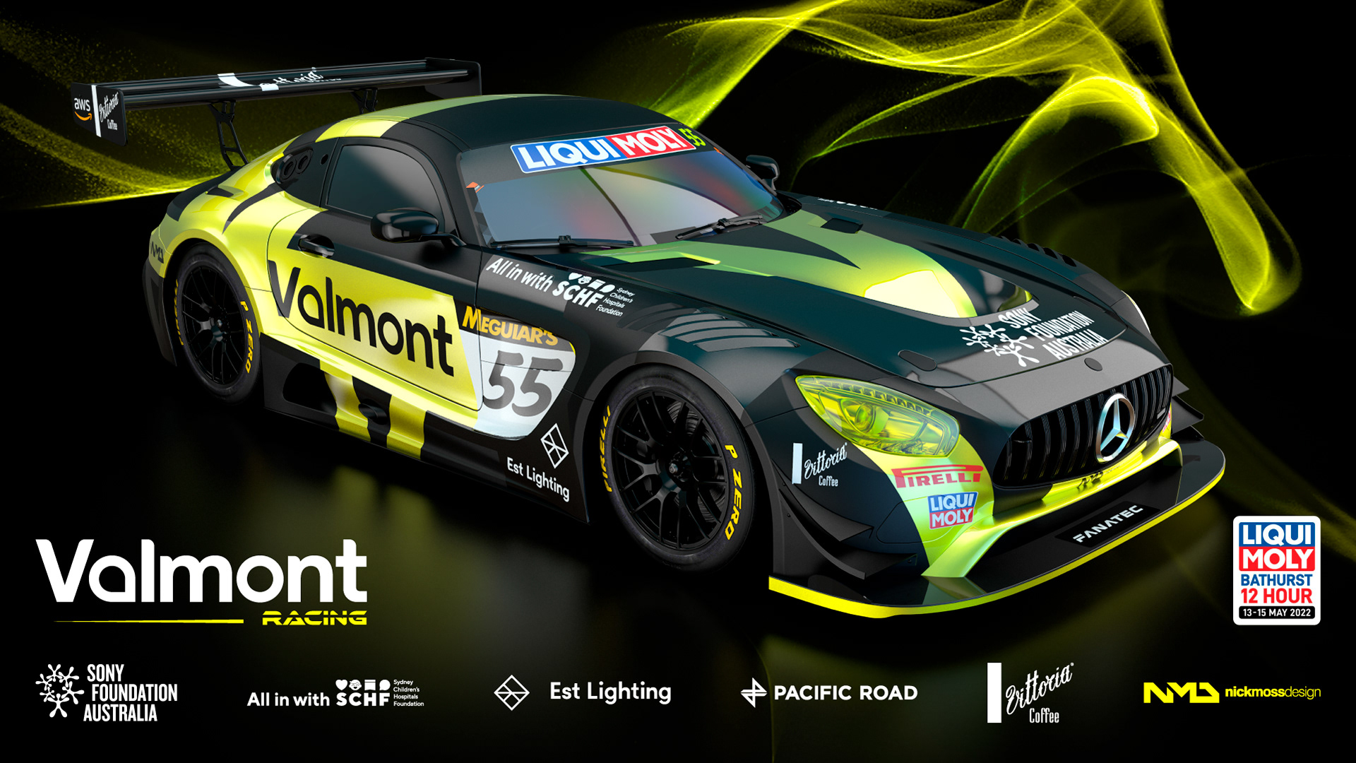 nickmossdesign - 2022 VALMONT RACING AMG GT3 BATHURST 12HR LIVERY DESIGN