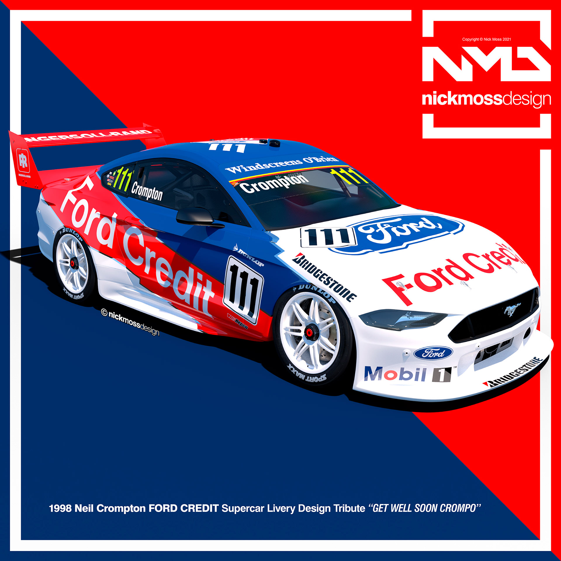 NMD nickmossdesign - NEIL CROMPTON Mustang Supercars Tribute Livery Design