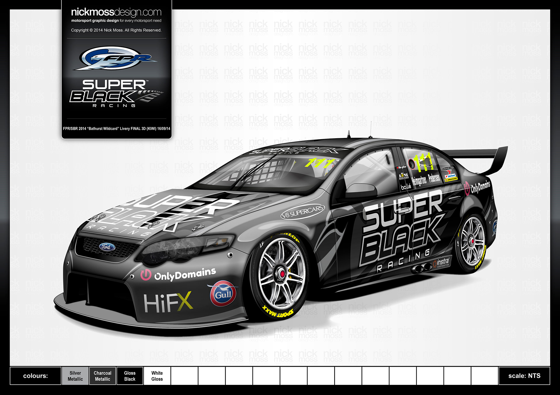 nickmossdesign - 2013 FORD PERFROMANCE RACING (FPR) SUPER BLACK RACING SUPERCARS LIVERY DESIGN