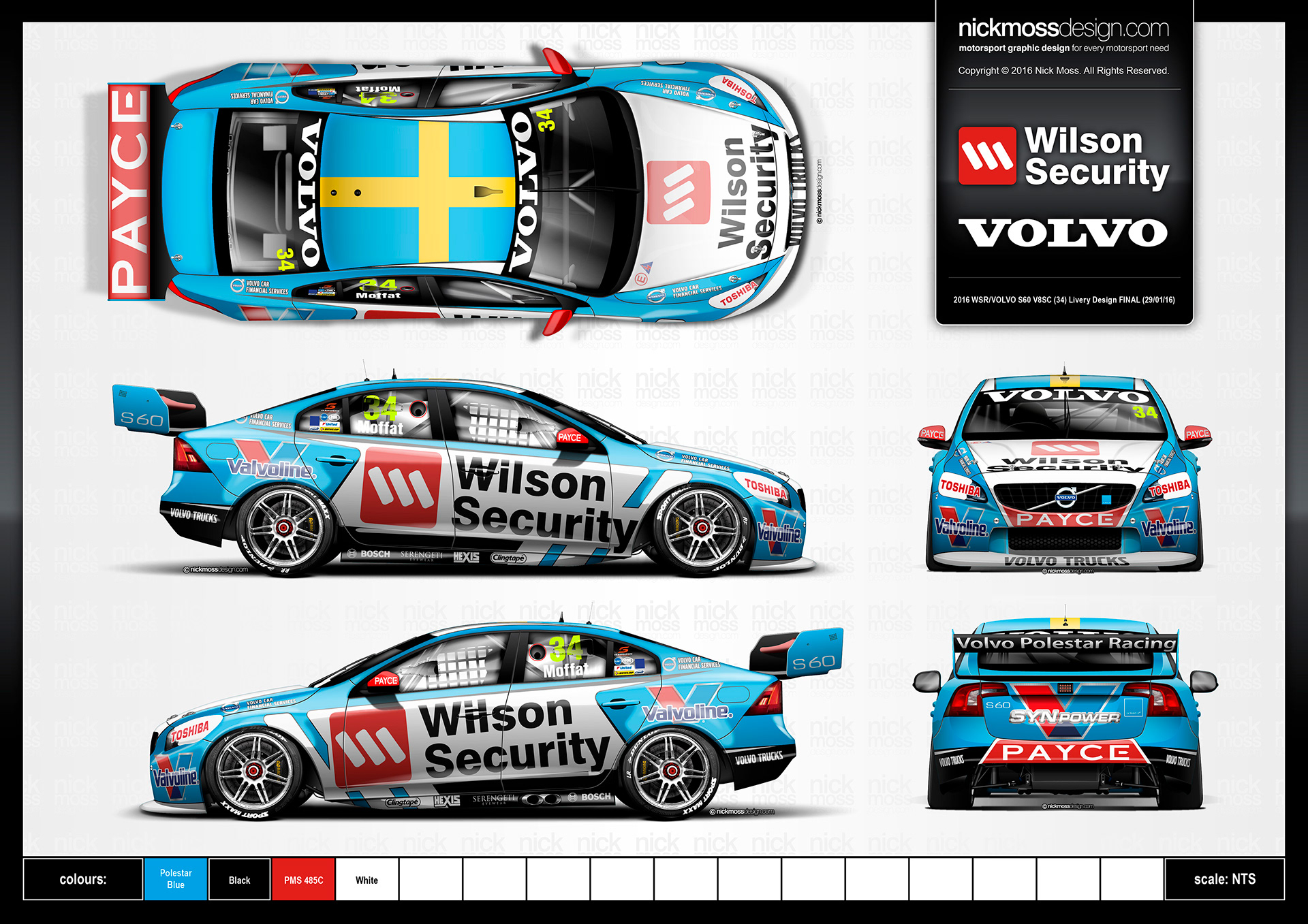 NMD nickmossdesign - 2016 Garry Rogers Motorsport Wilson Security Valvoline S60 Volvo Livery Design