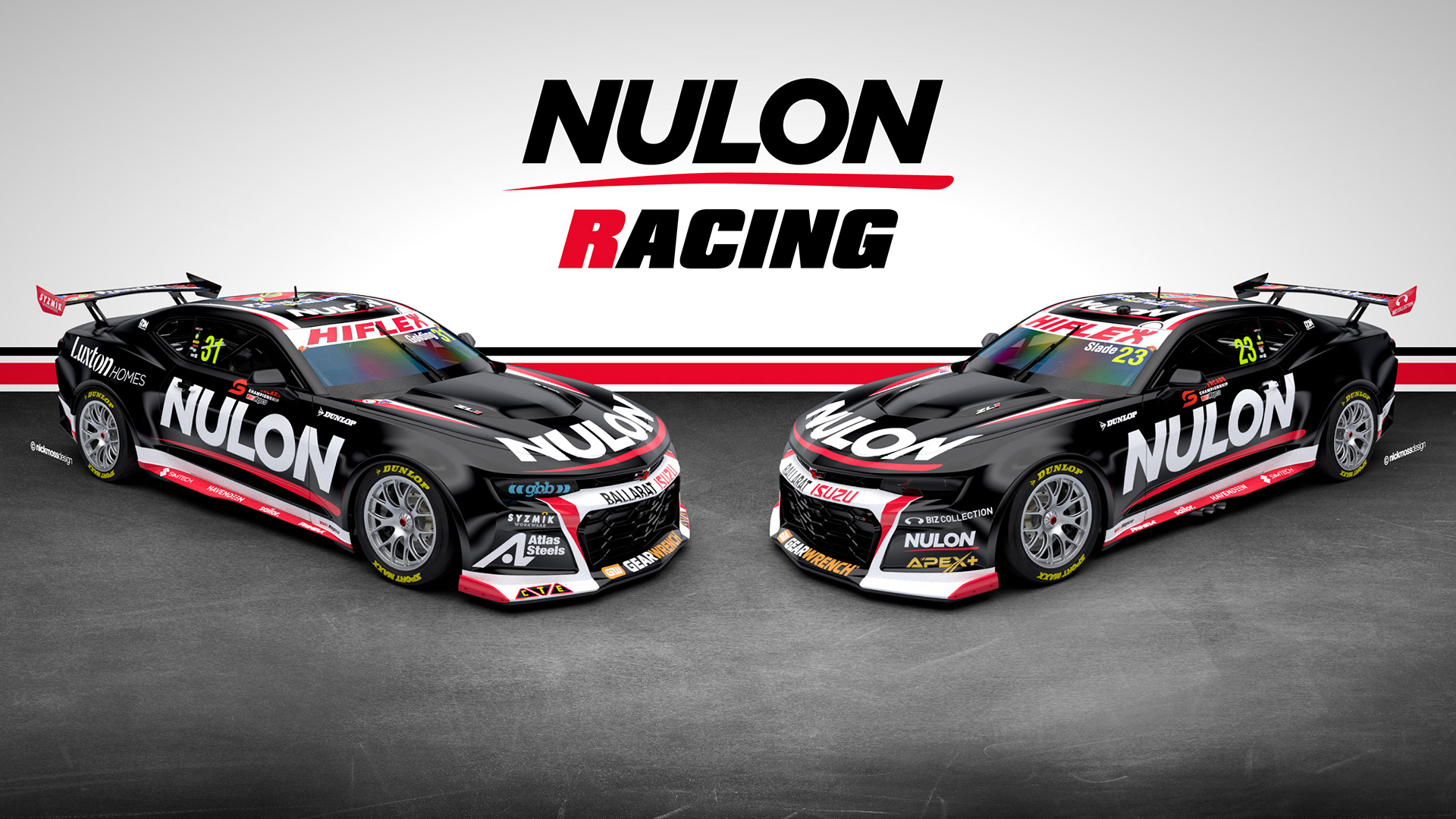 NMD nickmossdesign - 2023 NULON RACING / PREMI-AIR HIRE GEN3 Supercar Camaro Livery Design