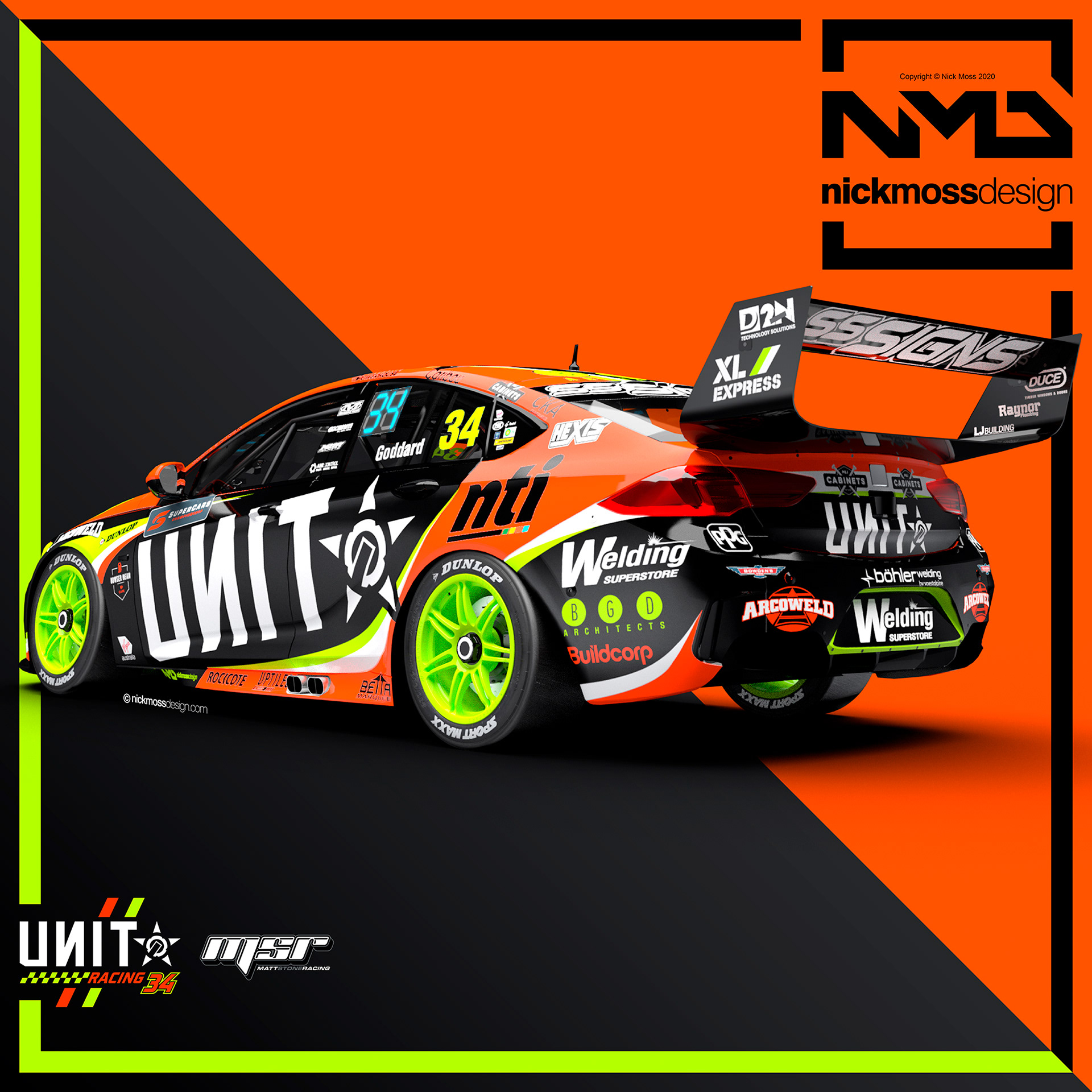 nickmossdesign - 2020 MATT STONE RACING UNIT SUPERCARS LIVERY DESIGN