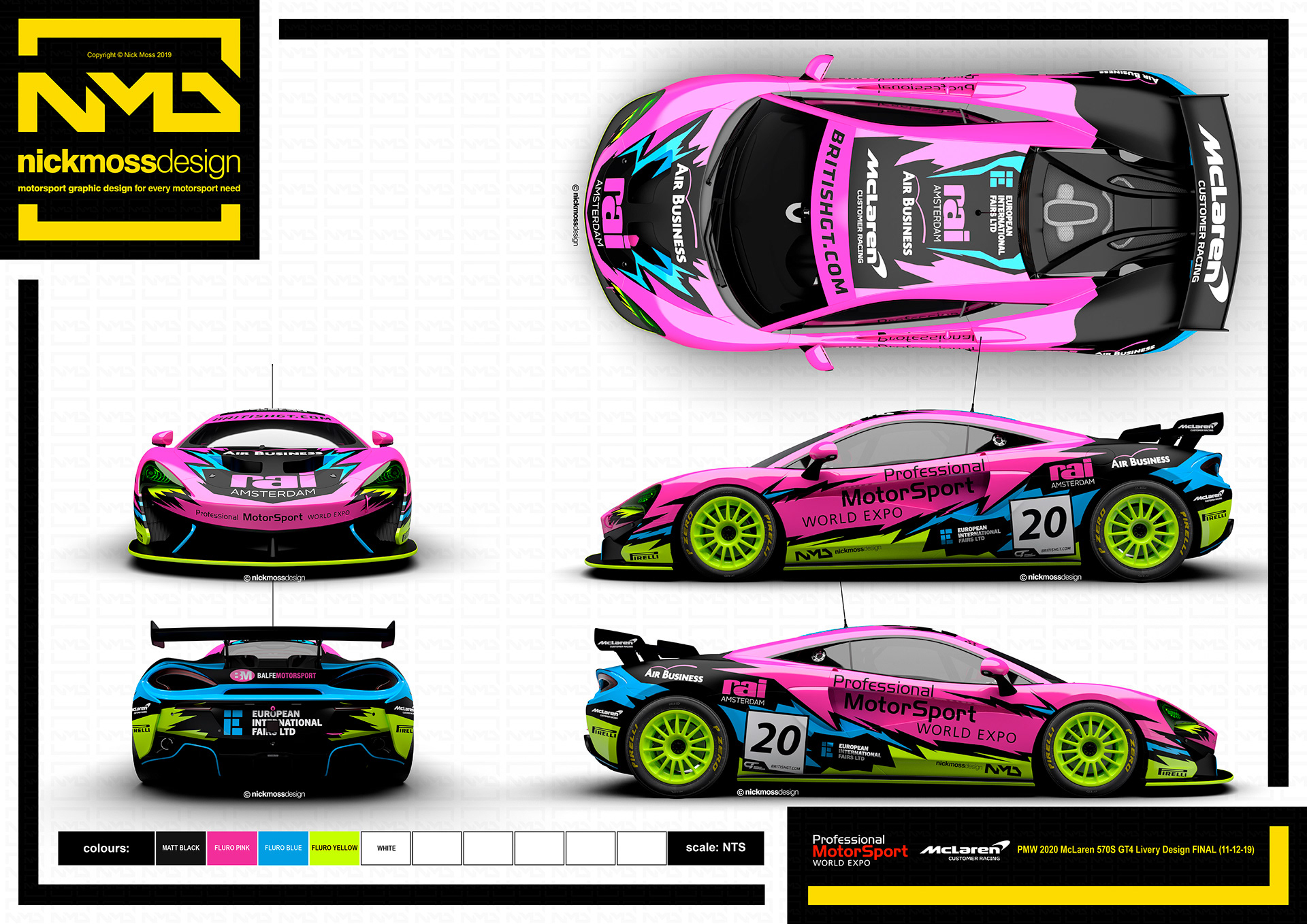 nickmossdesign - 2020 PMWE BRITISH GT McLaren GT4 LIVERY DESIGN