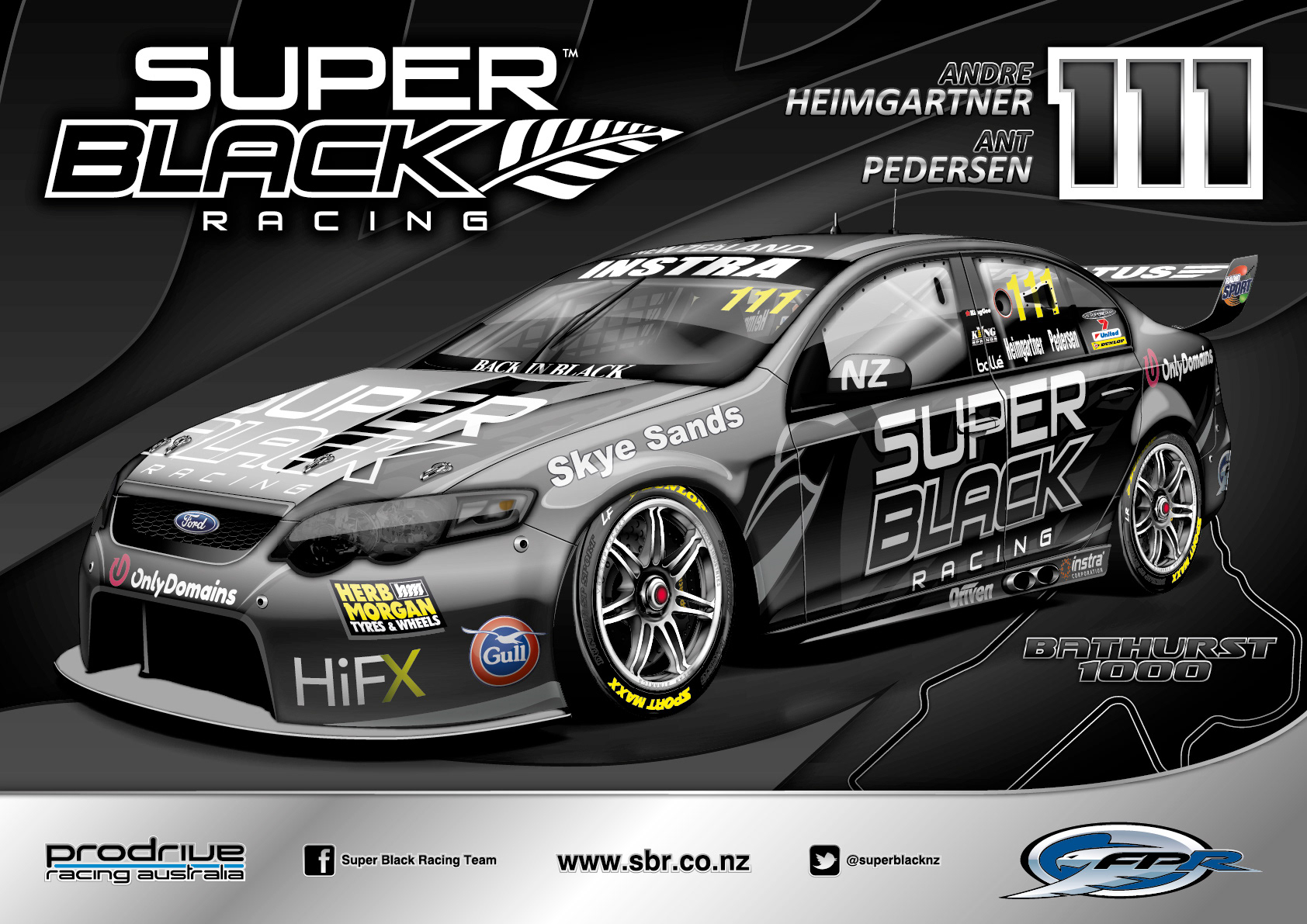 nickmossdesign - 2014 FORD PERFROMANCE RACING (FPR) SUPER BLACK RACING SUPERCARS POSTER DESIGN