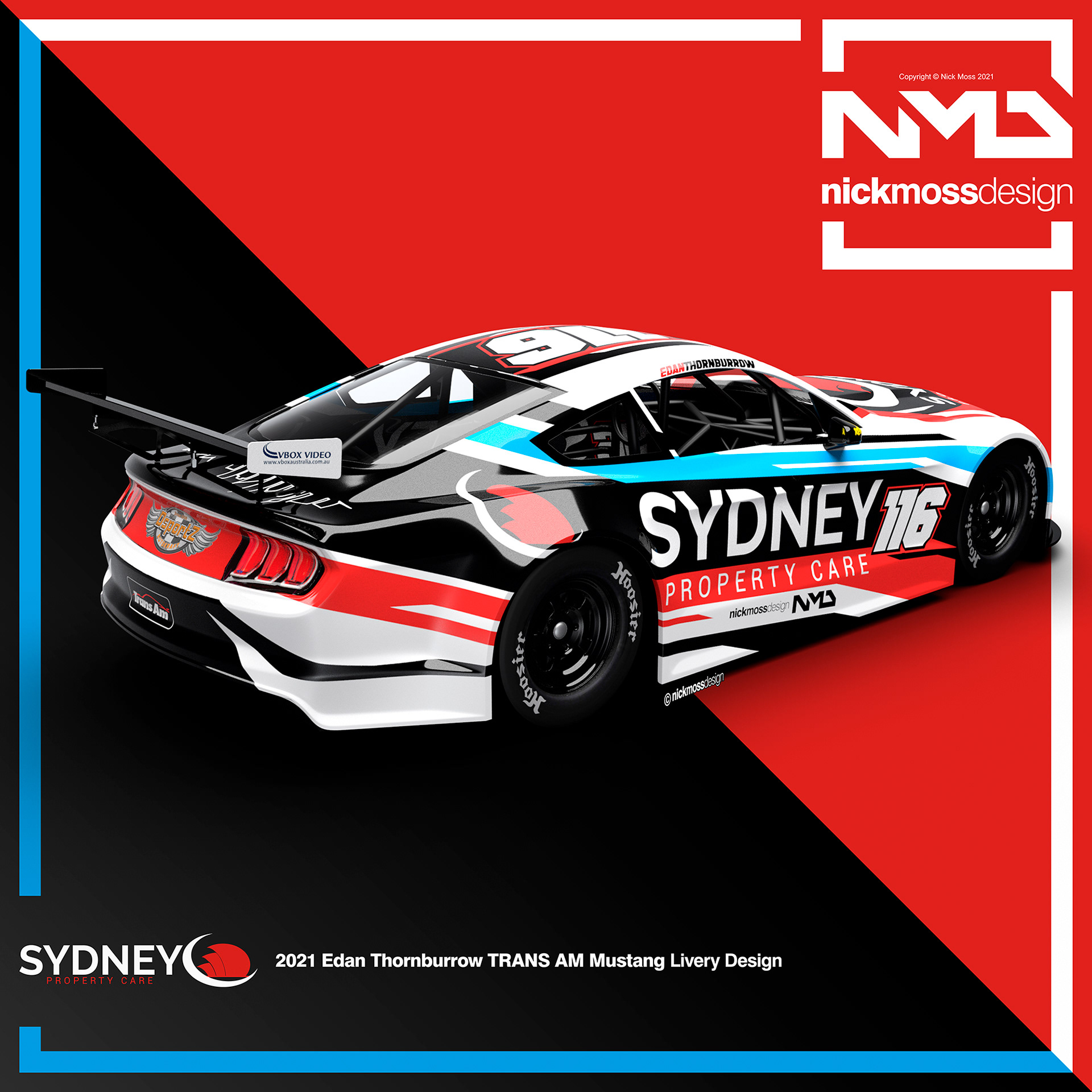 NMD nickmossdesign - Edan Thornburrow TA2 Mustang Livery Design