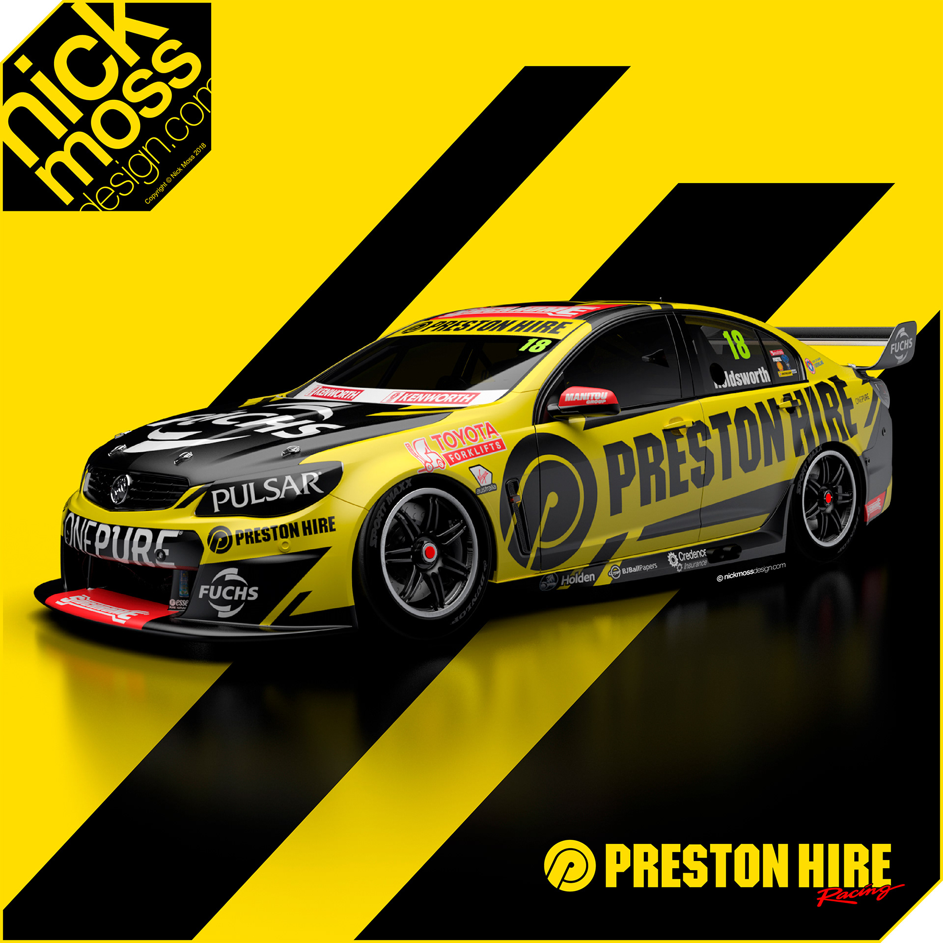 nickmossdesign - 2017 PRESTON HIRE RACING SUPERCARS LIVERY DESIGN