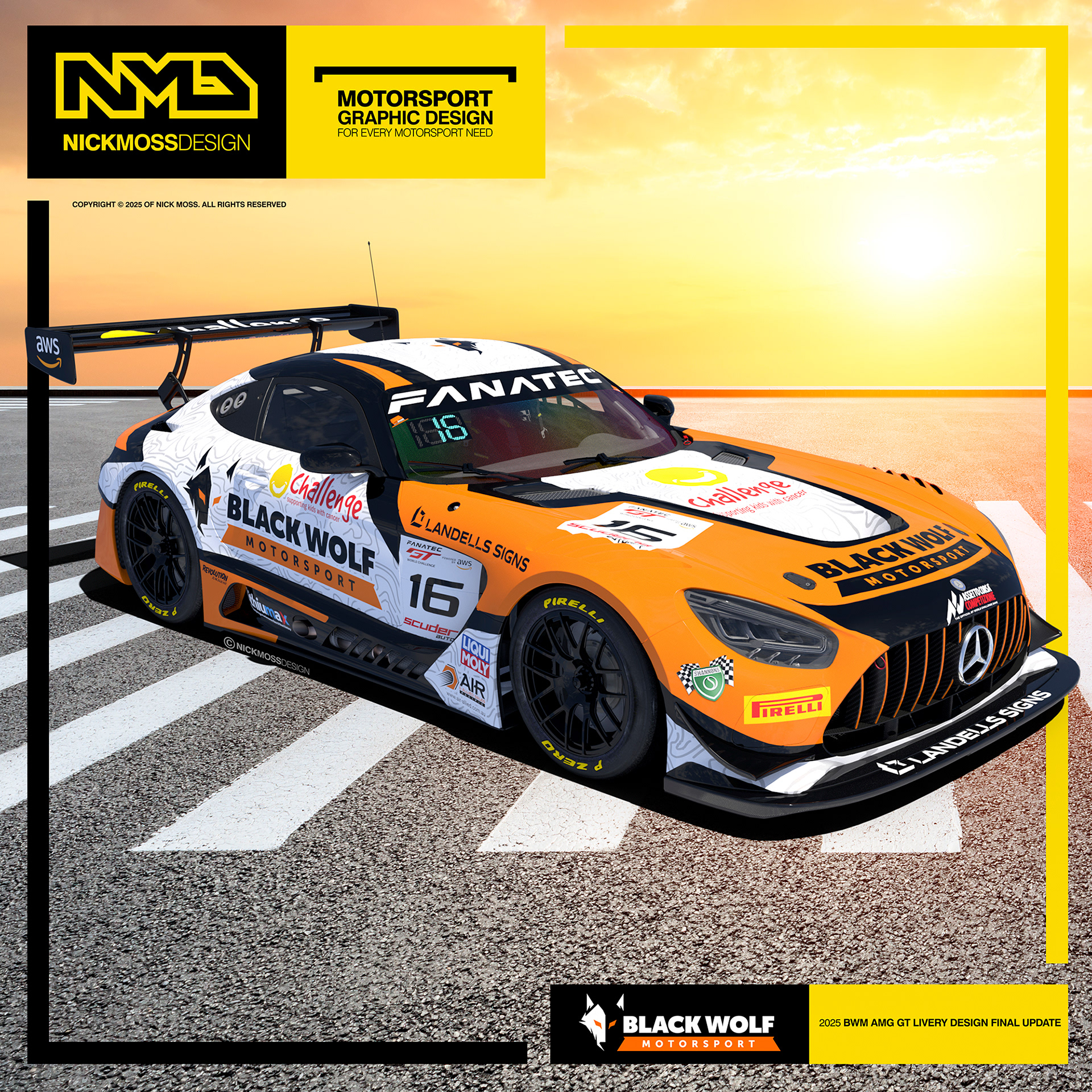 NMD nickmossdesign - 2025 BLACKWOLF MOTORSPORT AMG GT Livery Design