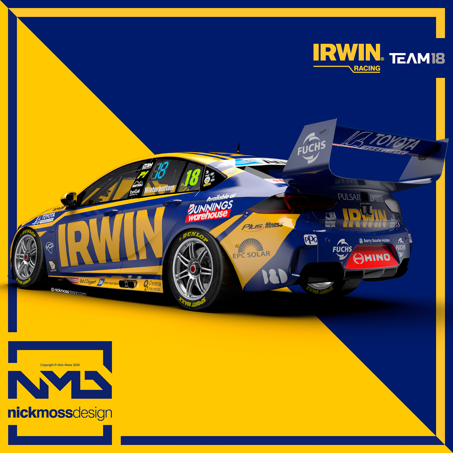 nickmossdesign - 2020 IRWIN RACING SUPERCARS LIVERY DESIGN