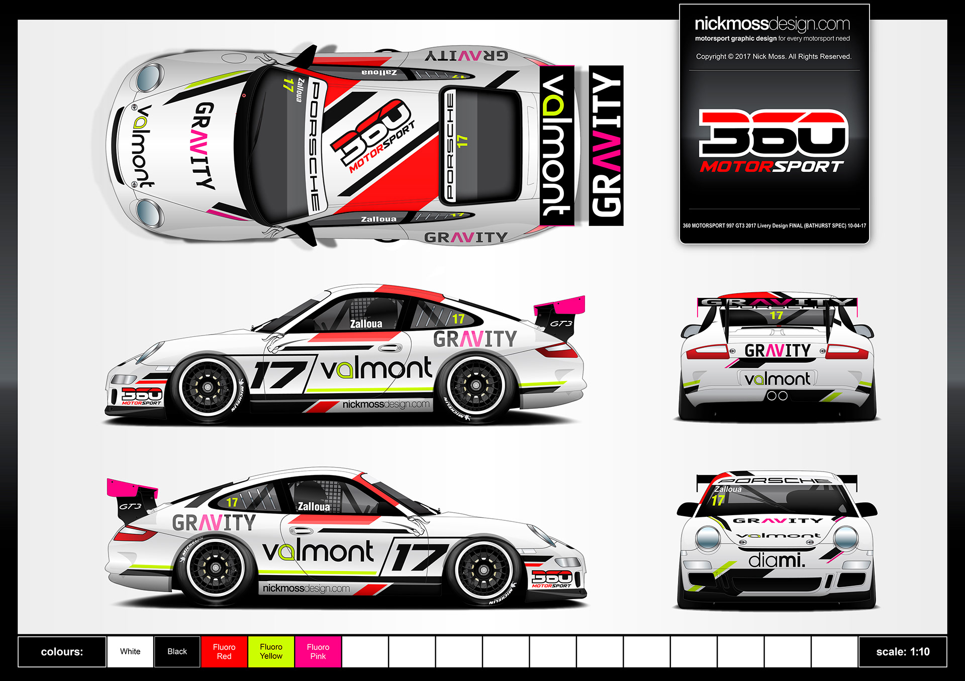 nickmossdesign - 2016 VALMONT RACING PORSCHE CARRERA CUP CHALLENGE LIVERY DESIGN