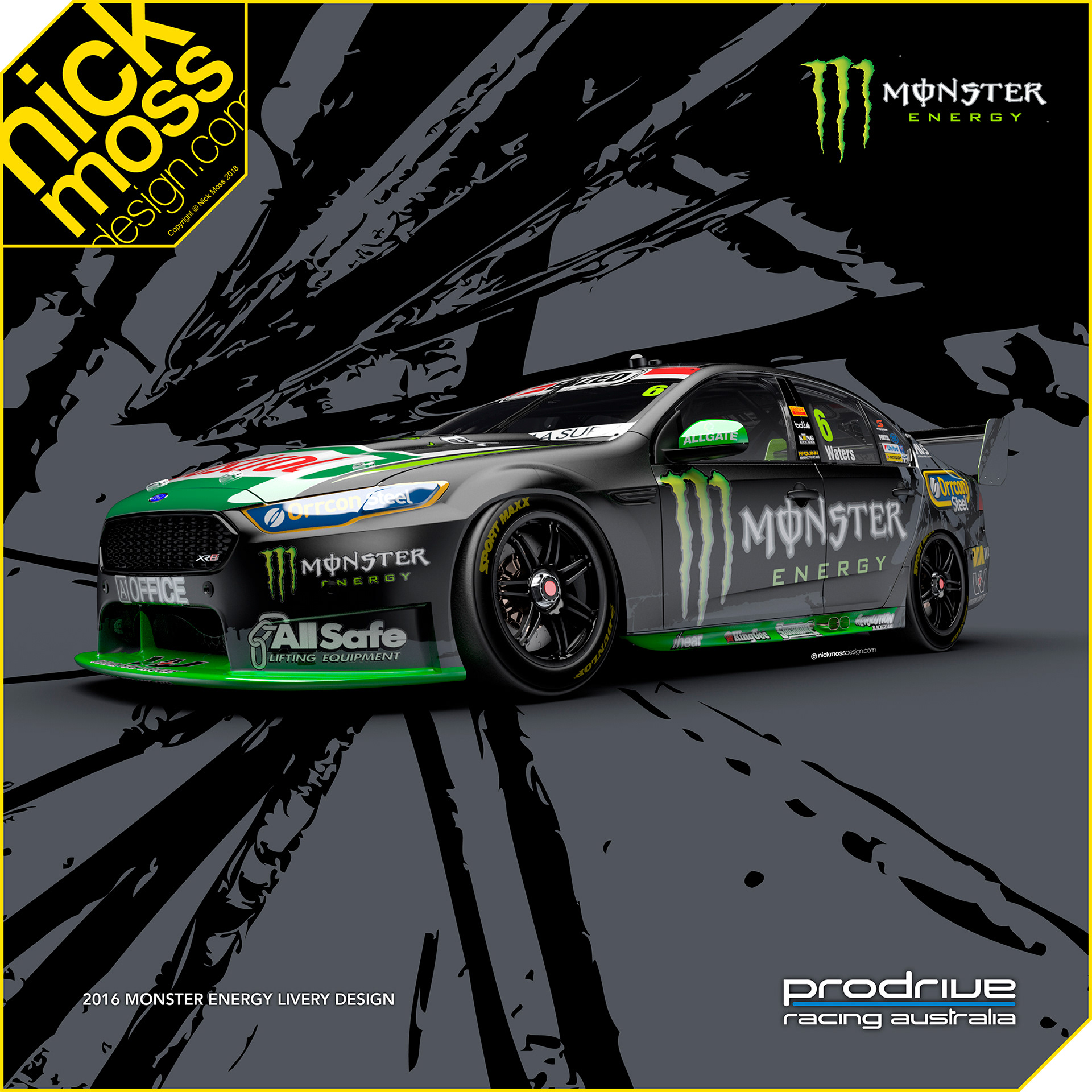 nickmossdesign - 2016 Prodrive Racing Australia (PRA) Monster Energy Livery Design