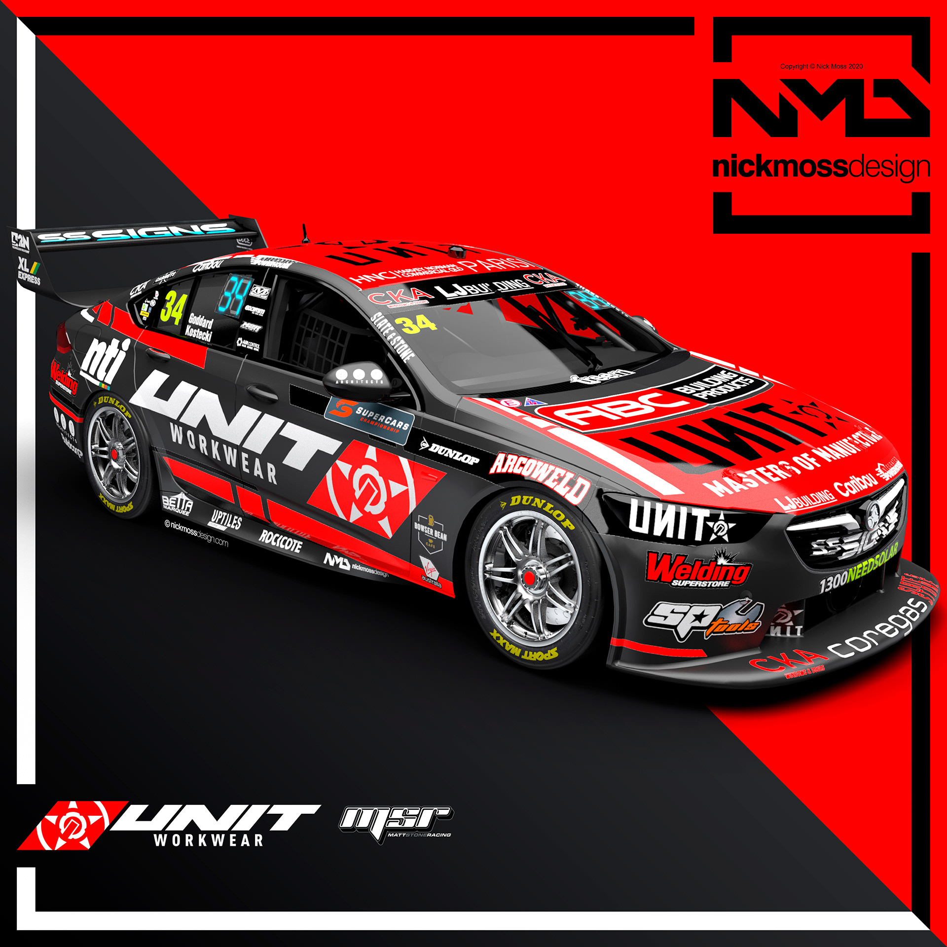 nickmossdesign - 2020 MATT STONE RACING UNIT SUPERCARS LIVERY DESIGN
