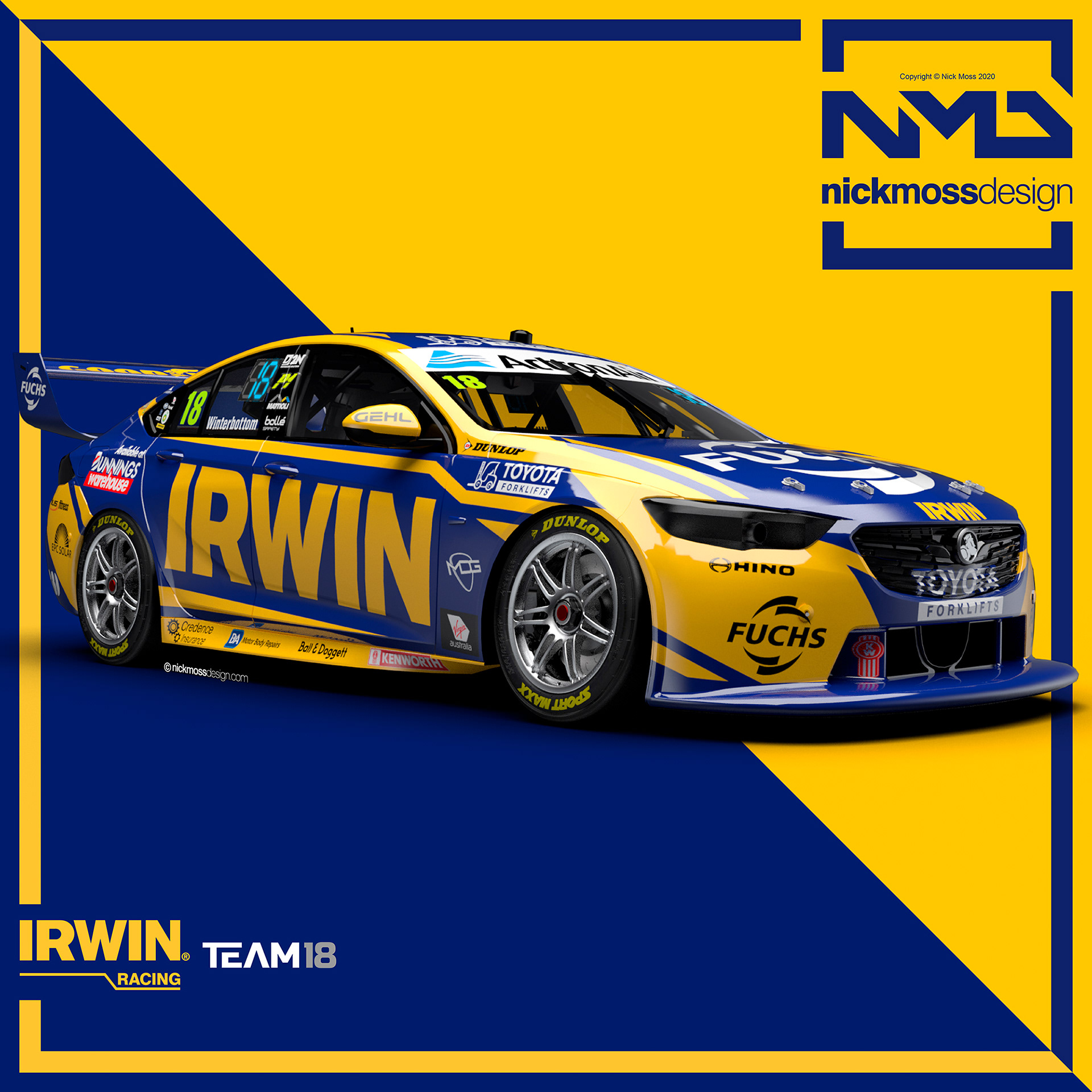 nickmossdesign - 2020 IRWIN RACING SUPERCARS LIVERY DESIGN