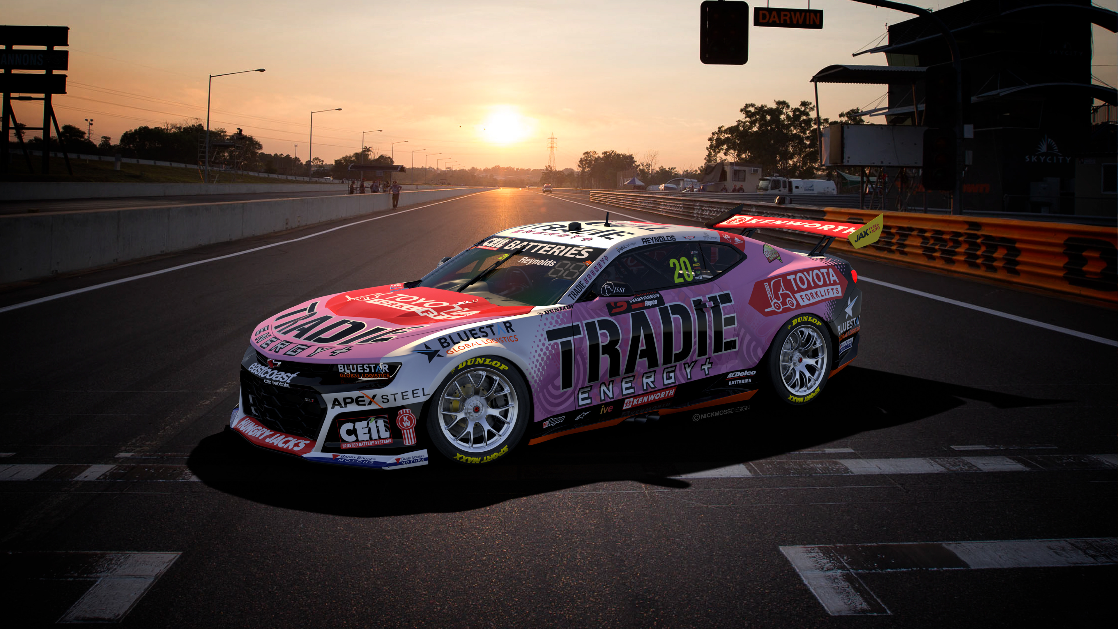 NMD nickmossdesign - 2025 TEAM18 TRADIE ENERGY Supercars Darwin Livery Launch Renders