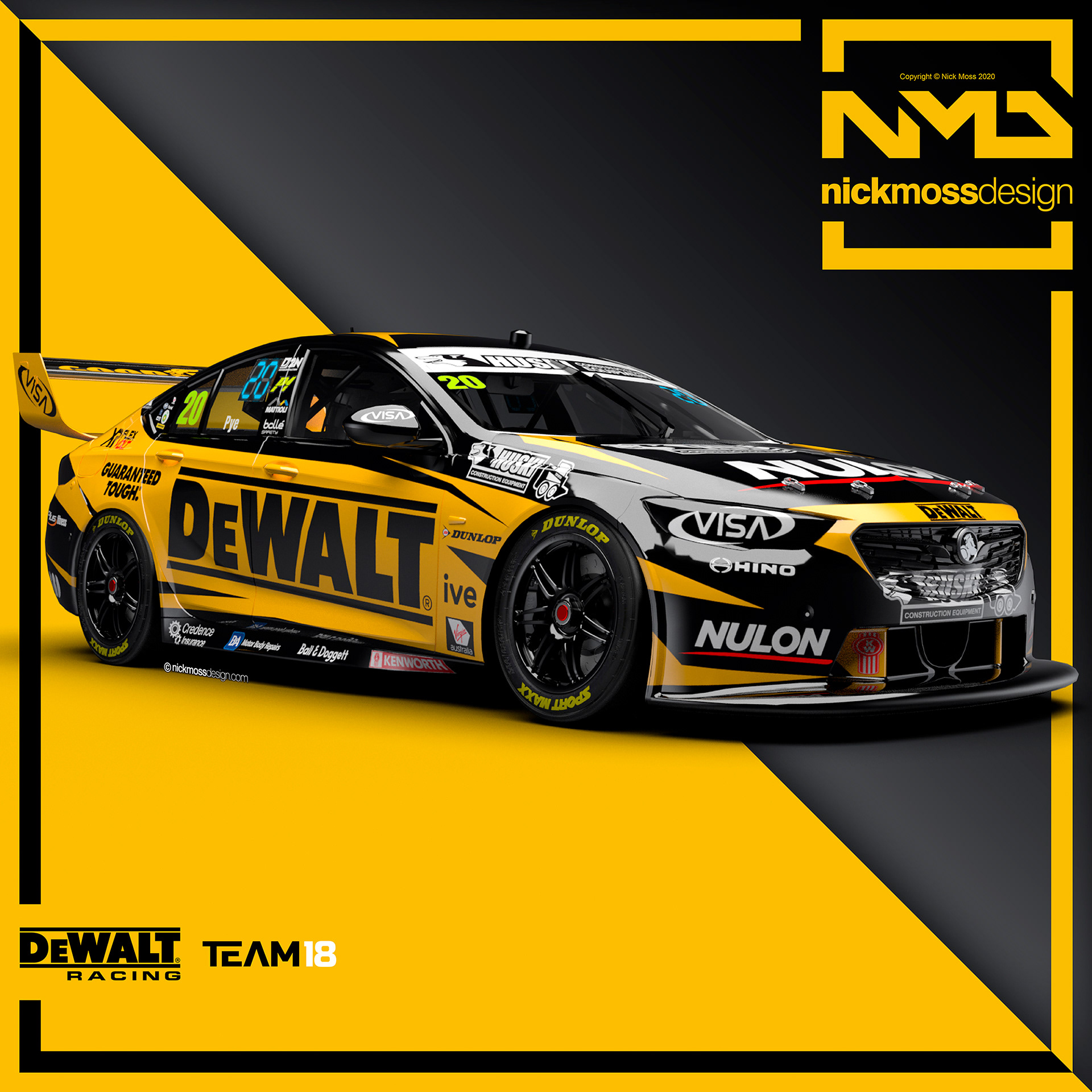 nickmossdesign - 2020 DEWALT RACING SUPERCARS LIVERY DESIGN