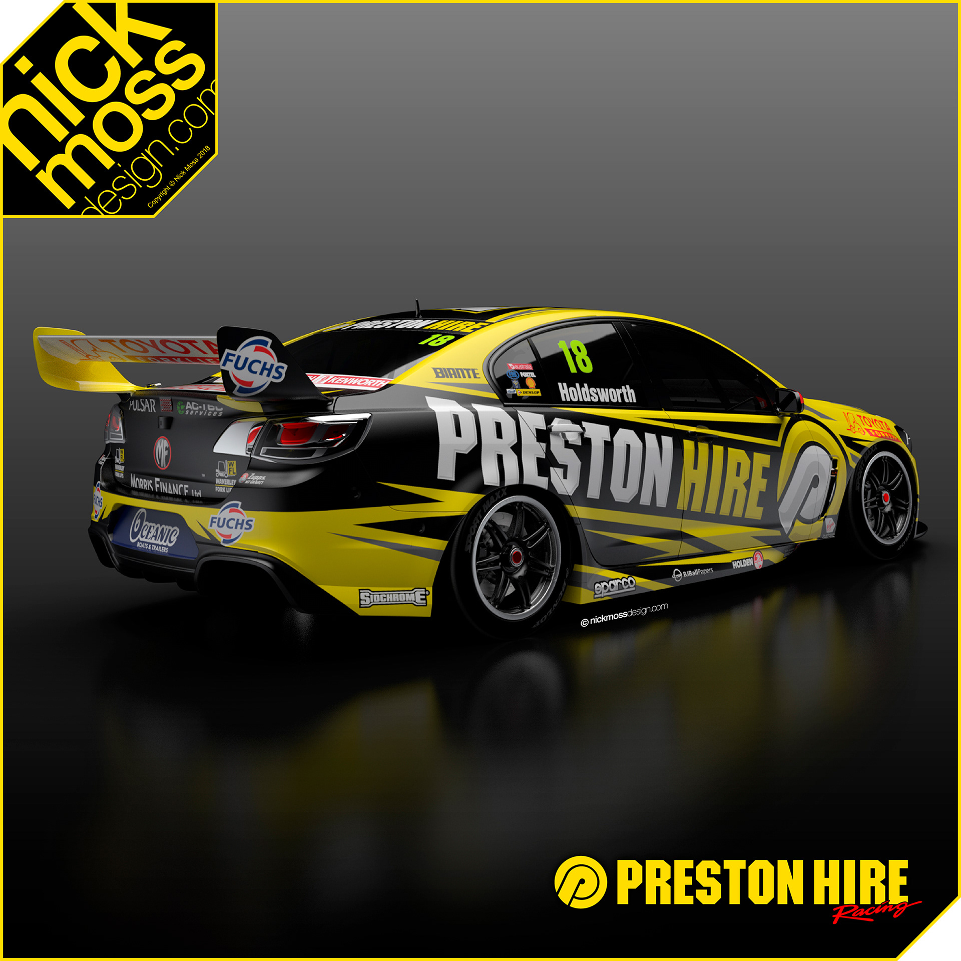 nickmossdesign - 2016 PRESTON HIRE RACING SUPERCARS LIVERY DESIGN