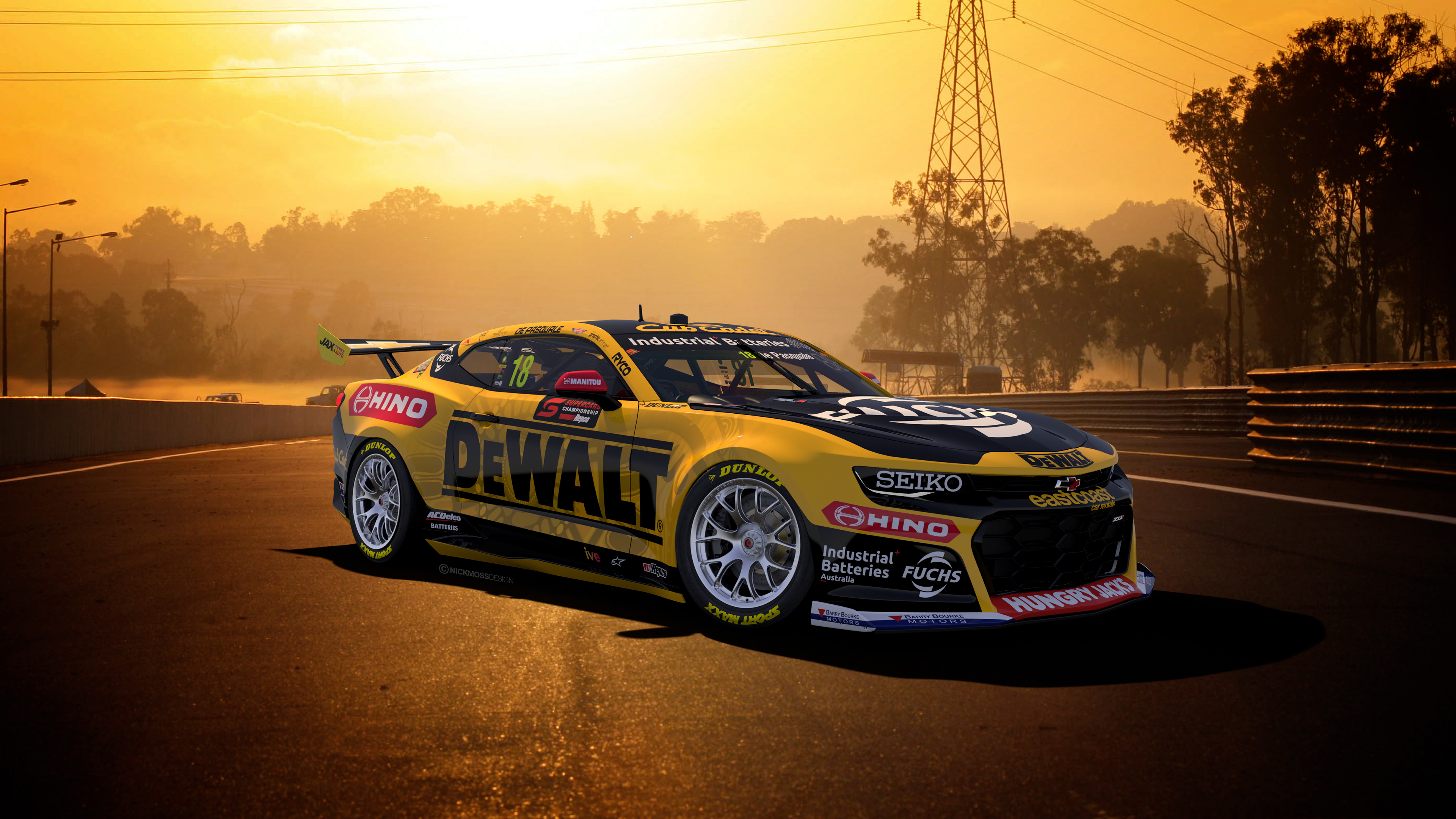 NMD nickmossdesign - 2025 TEAM18 DEWALT Supercars Darwin Livery Launch Renders