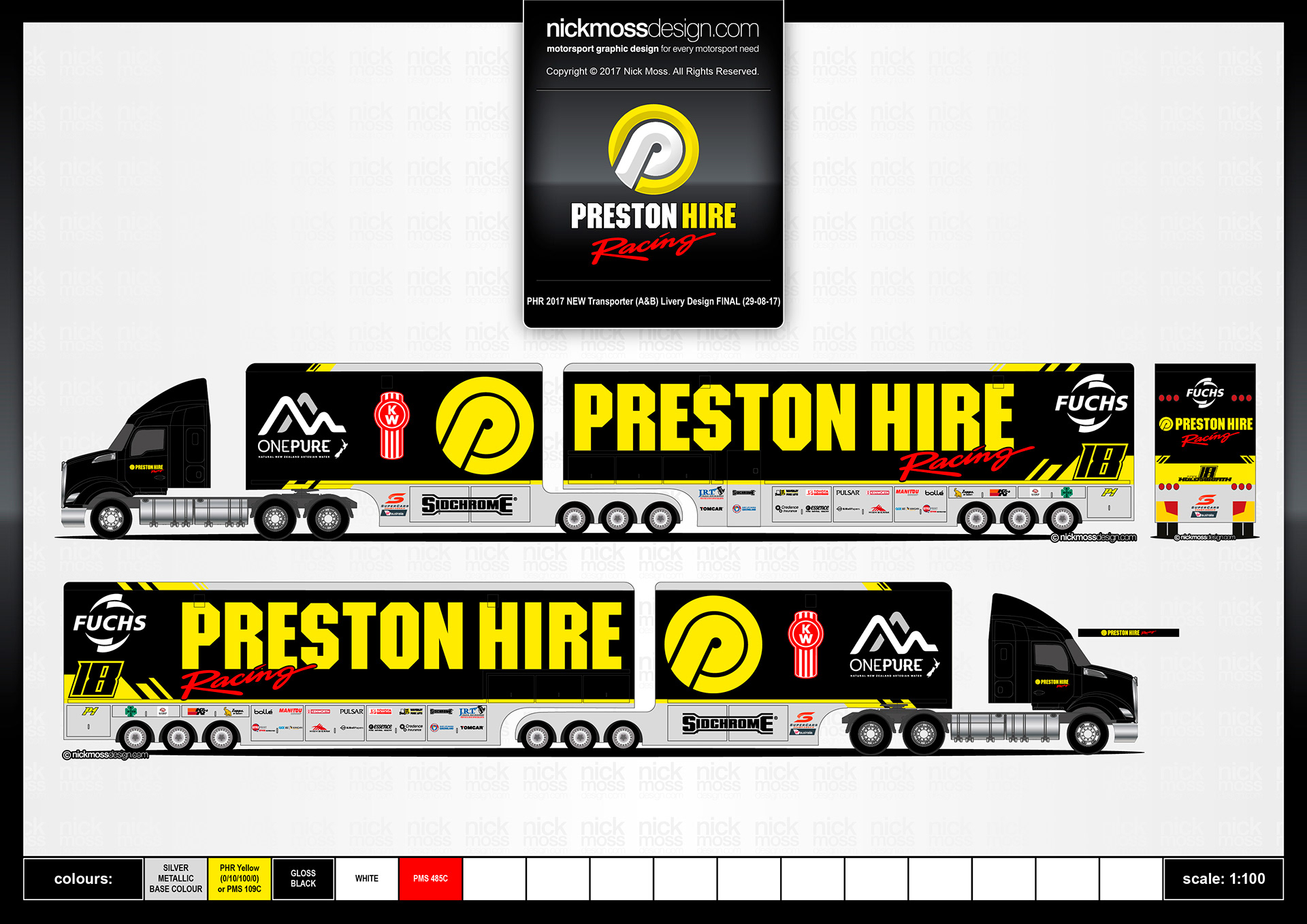 nickmossdesign - 2017 PRESTON HIRE RACING SUPERCARS TRANSPORTER LIVERY DESIGN
