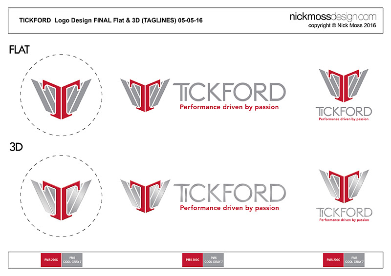 nickmossdesign - TICKFORD Logo Design Full Layout