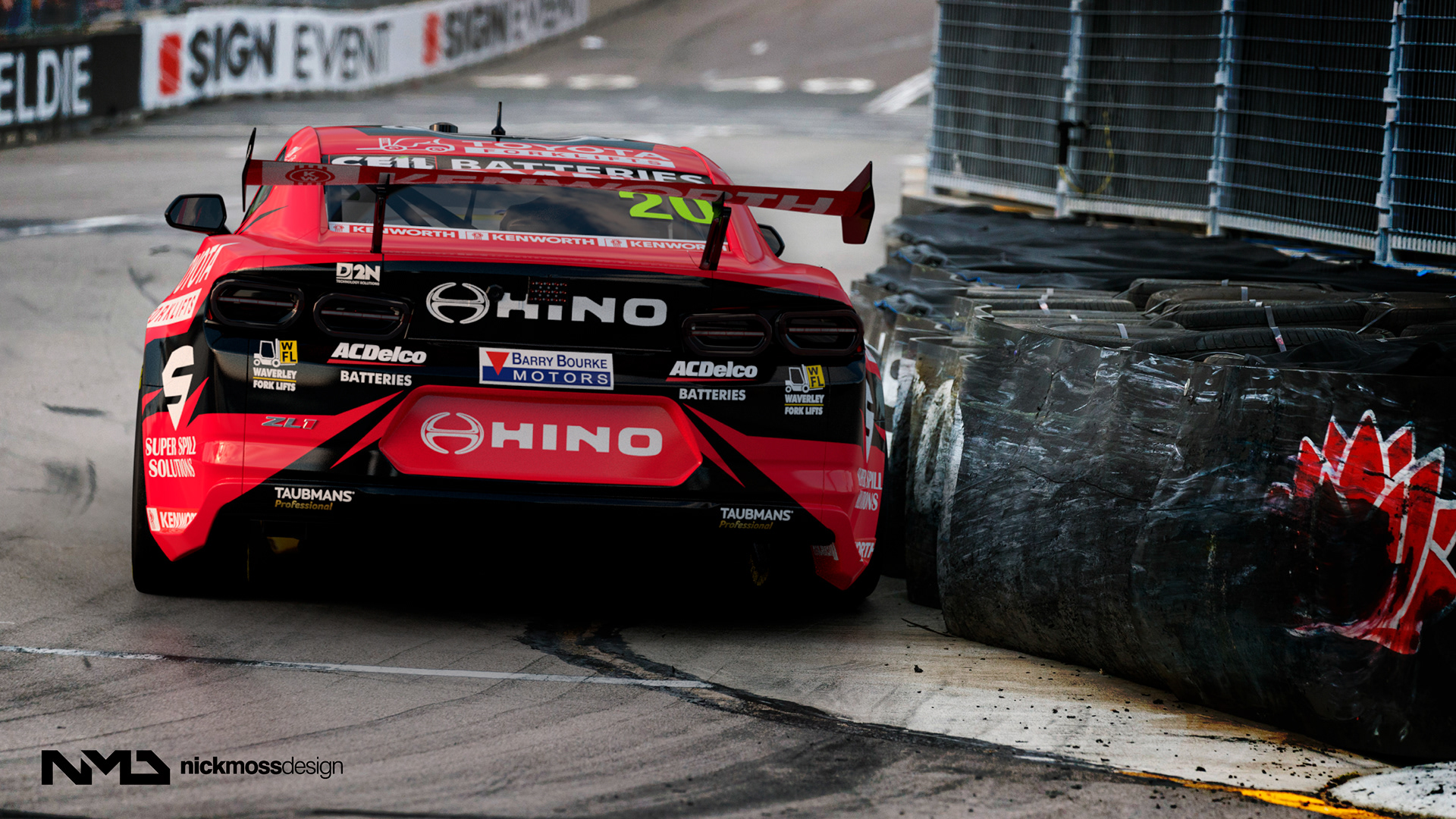 NMD nickmossdesign  - 2023 TEAM18 HINO & TMHA GEN3 Camaro Supercars Livery Design