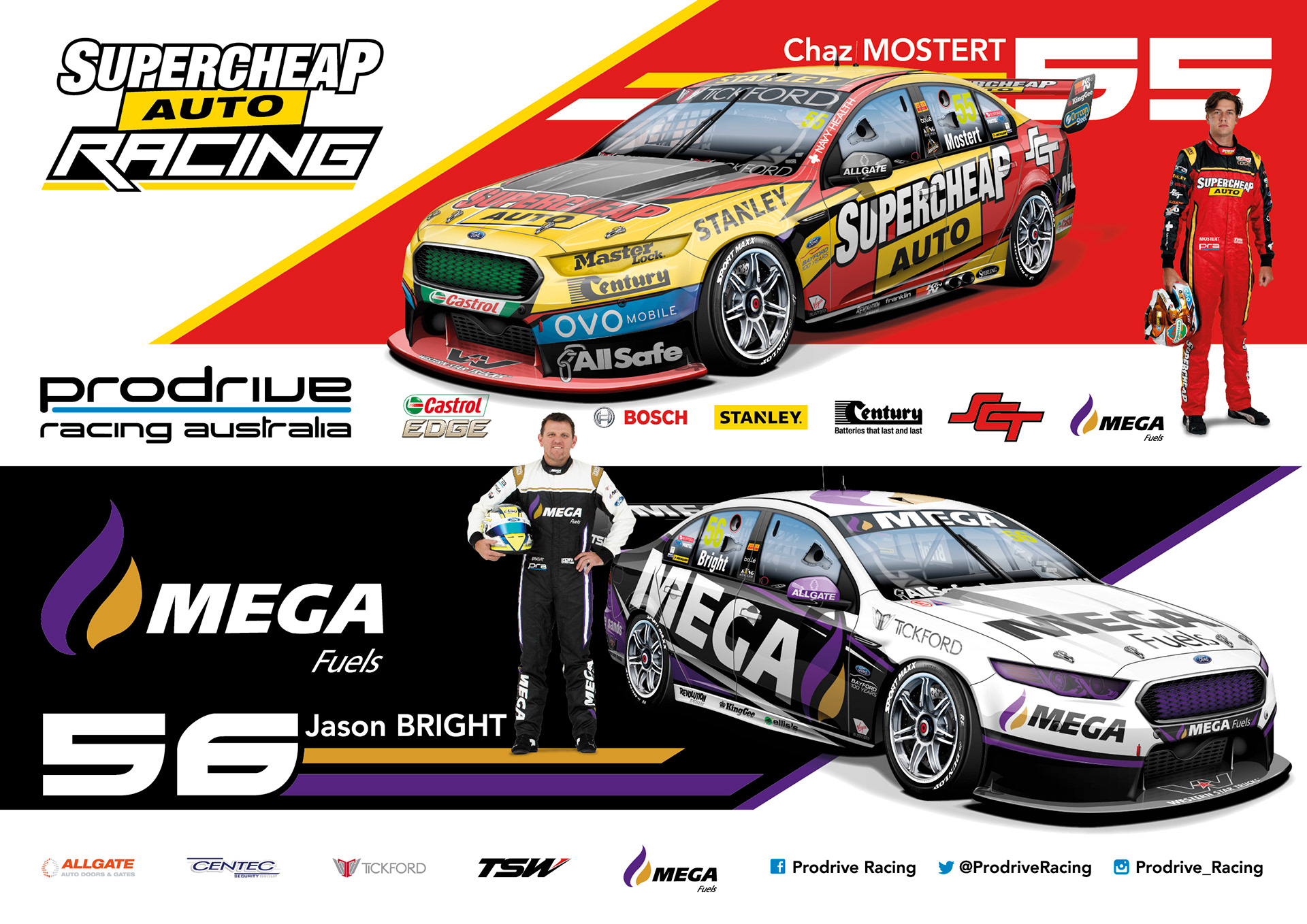 nickmossdesign - 2017 Prodrive Racing Australia (PRA) Poster Design (55 & 66)