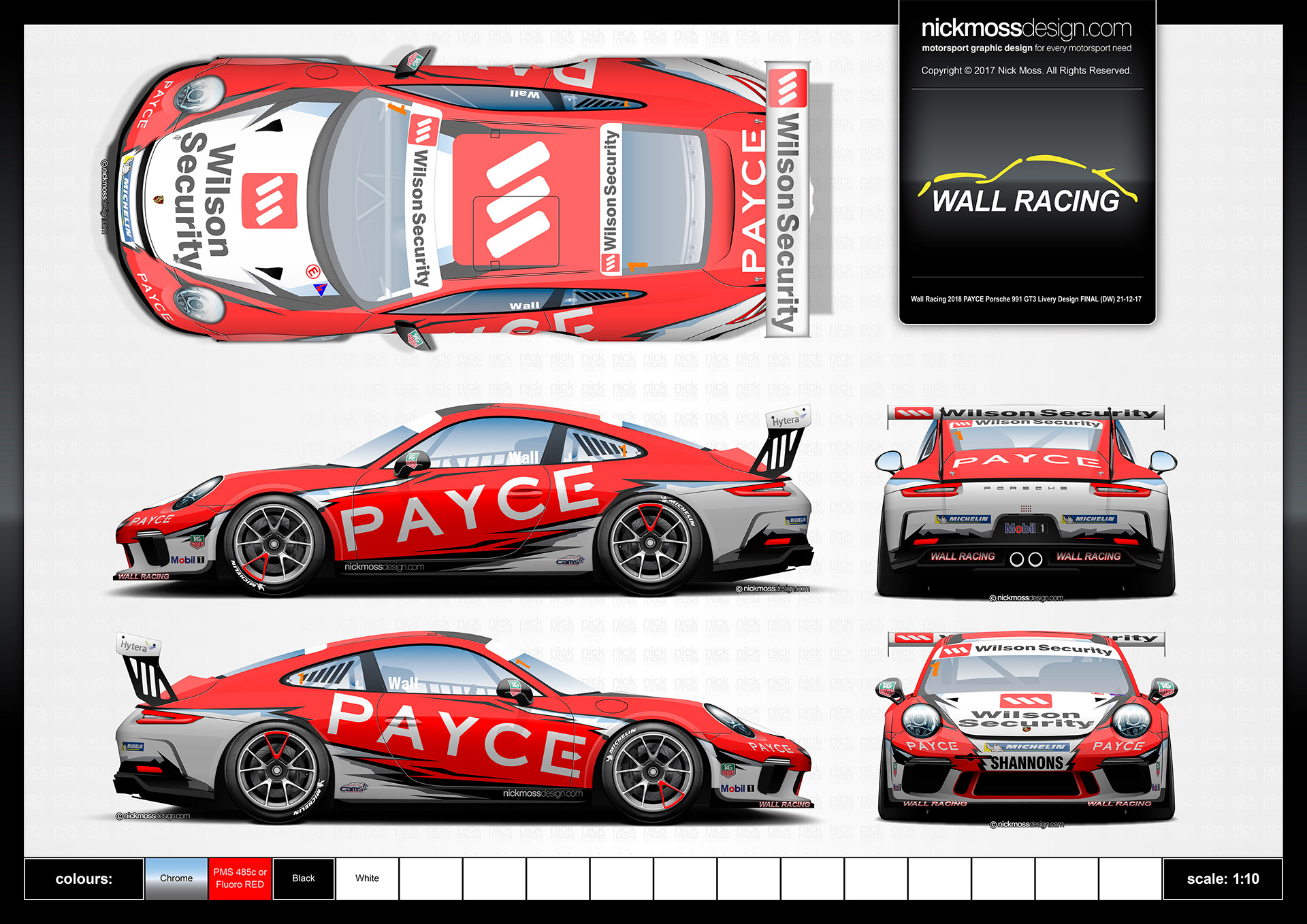 nickmossdesign - 2018 WALL RACING PAYCE Porsche Carrera Cup LIVERY DESIGN