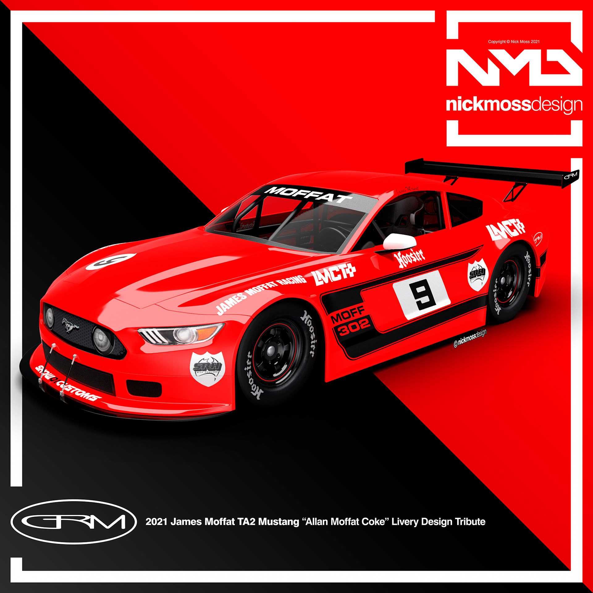 NMD nickmossdesign - James Moffat "Allan Moffat Racing TA2 Mustang Livery Design