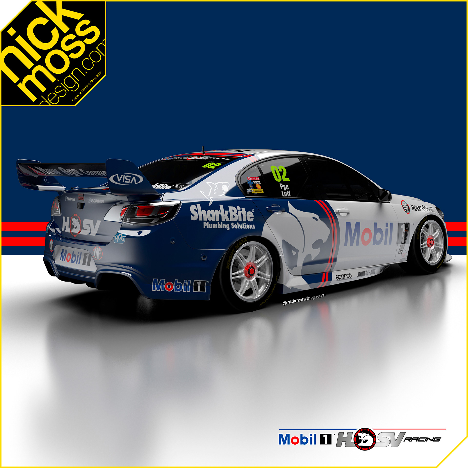 nickmossdesign - 2017 MOBIL 1 HSV RACING RETRO SUPERCAR LIVERY DESIGN