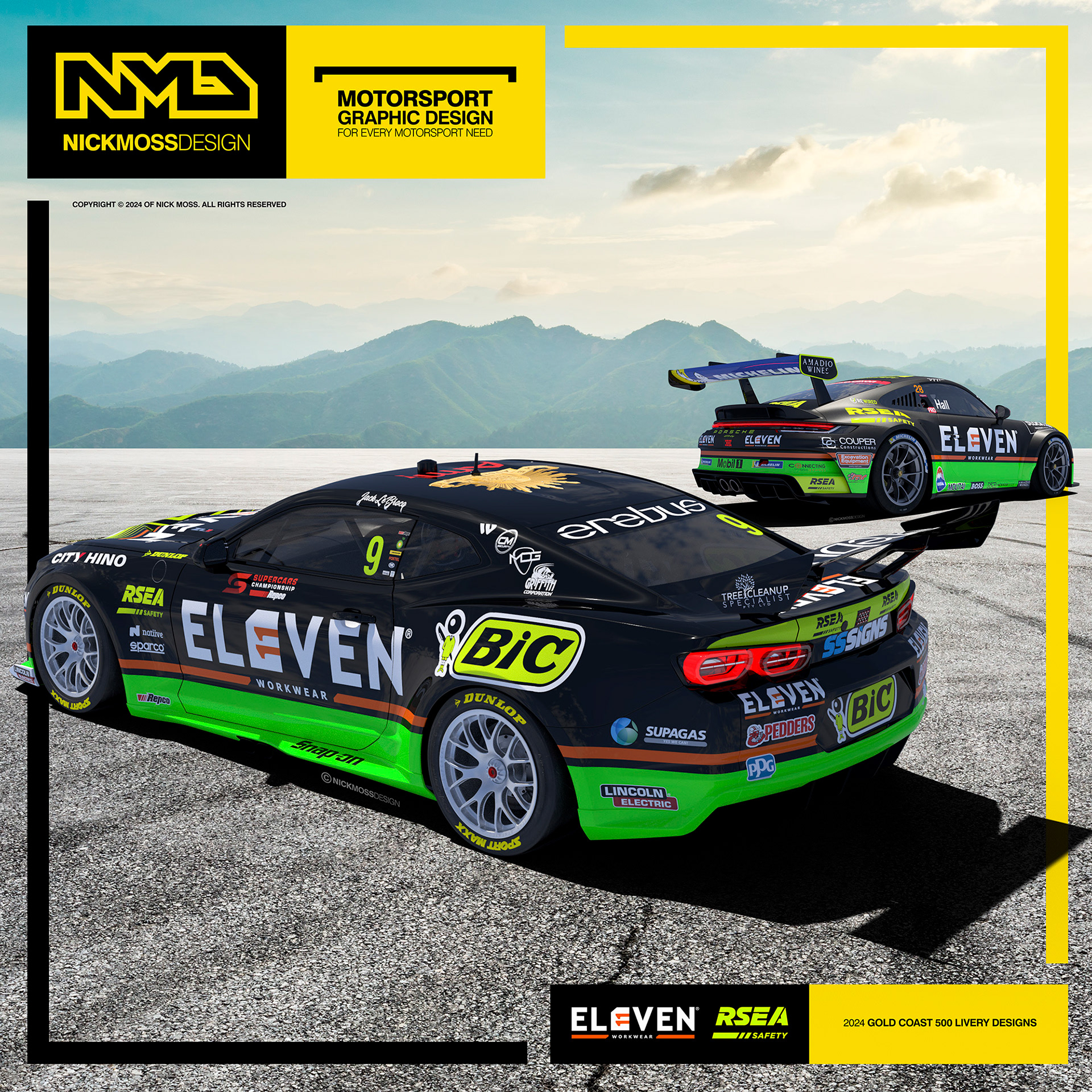 NMD nickmossdesign  - 2025 EREBUS MOTORSPORT Jack LeBrocq GEN3 Camaro Supercars Livery Design