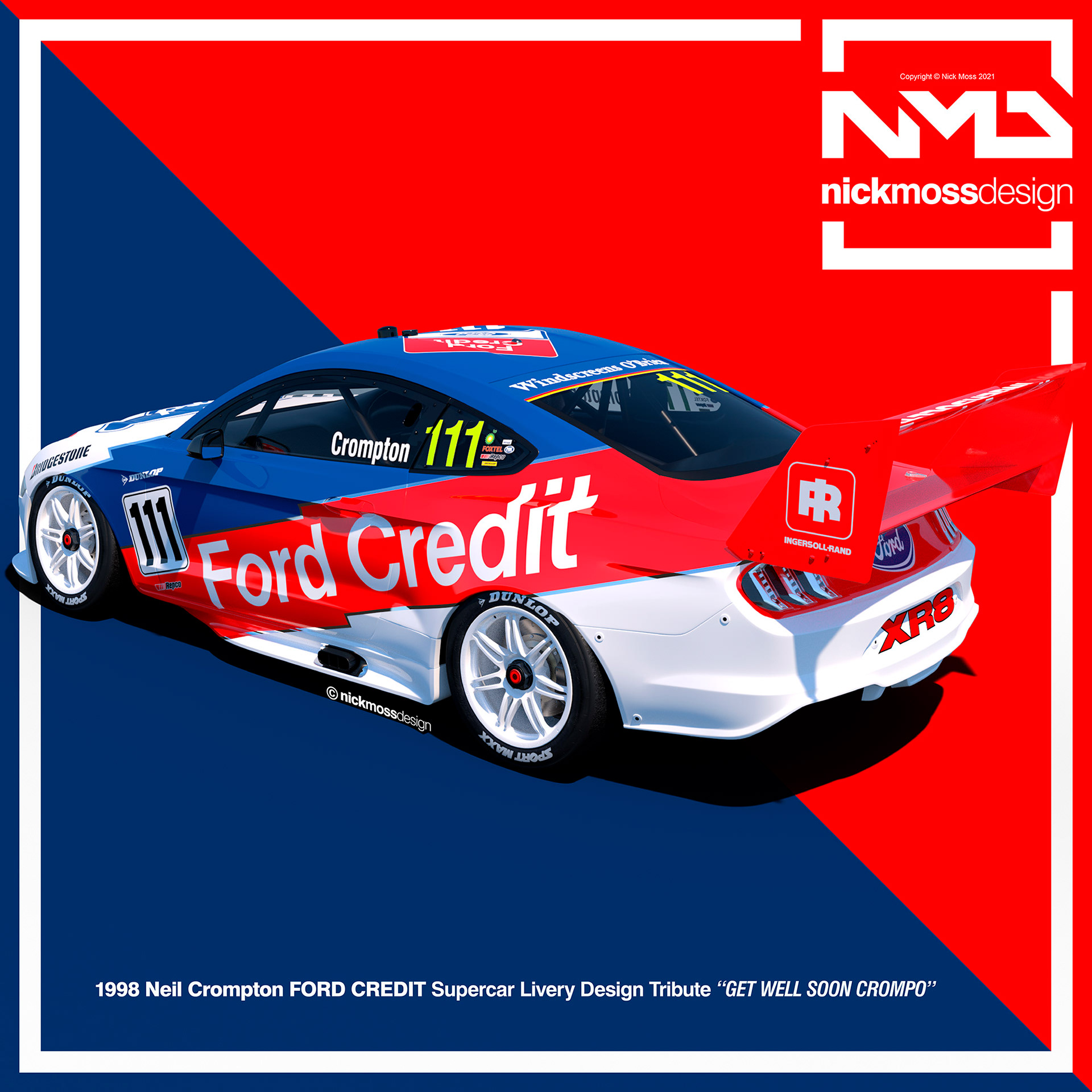 NMD nickmossdesign - NEIL CROMPTON Mustang Supercars Tribute Livery Design