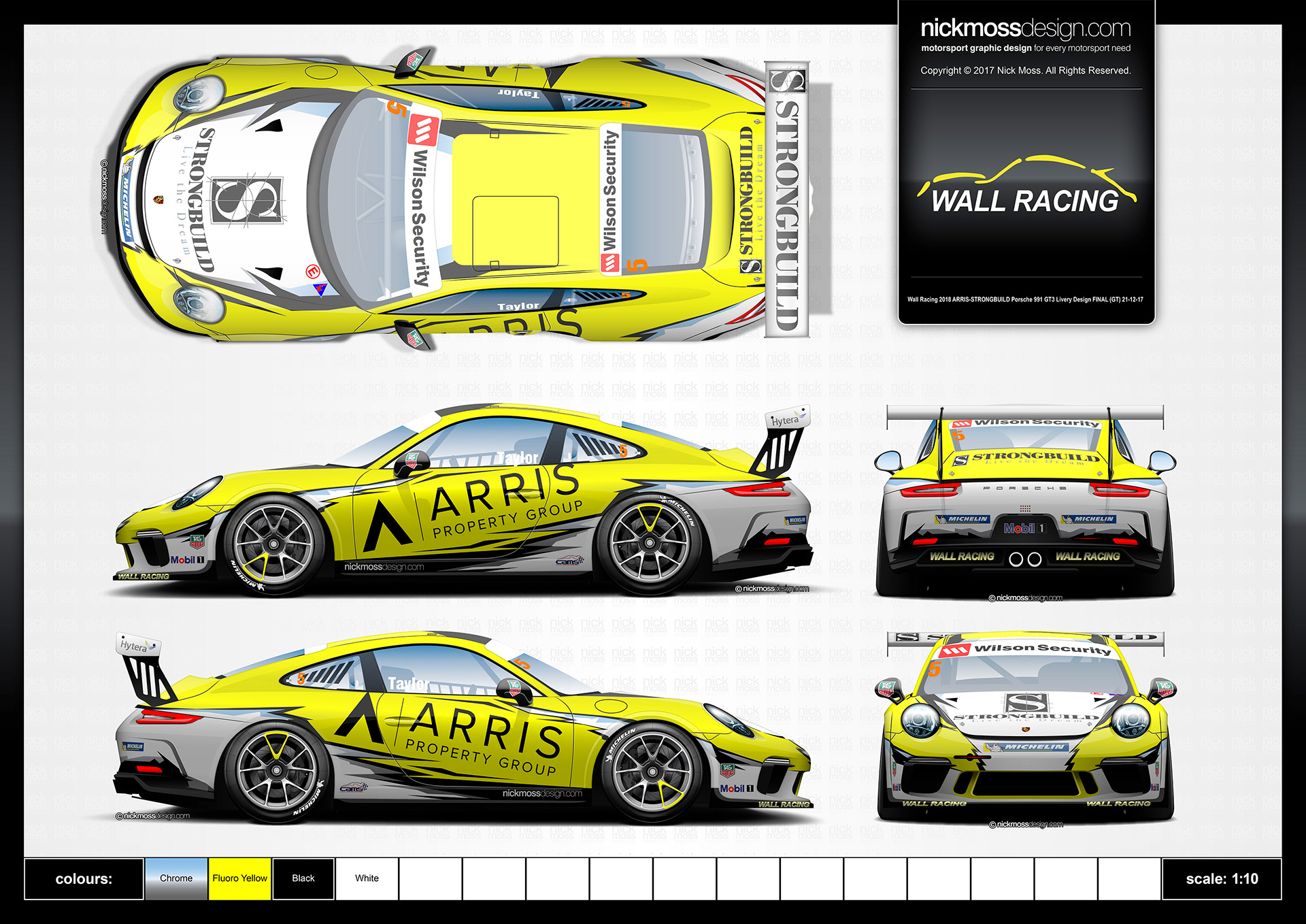 nickmossdesign - 2018 WALL RACING ARRIS Porsche Carrera Cup LIVERY DESIGN
