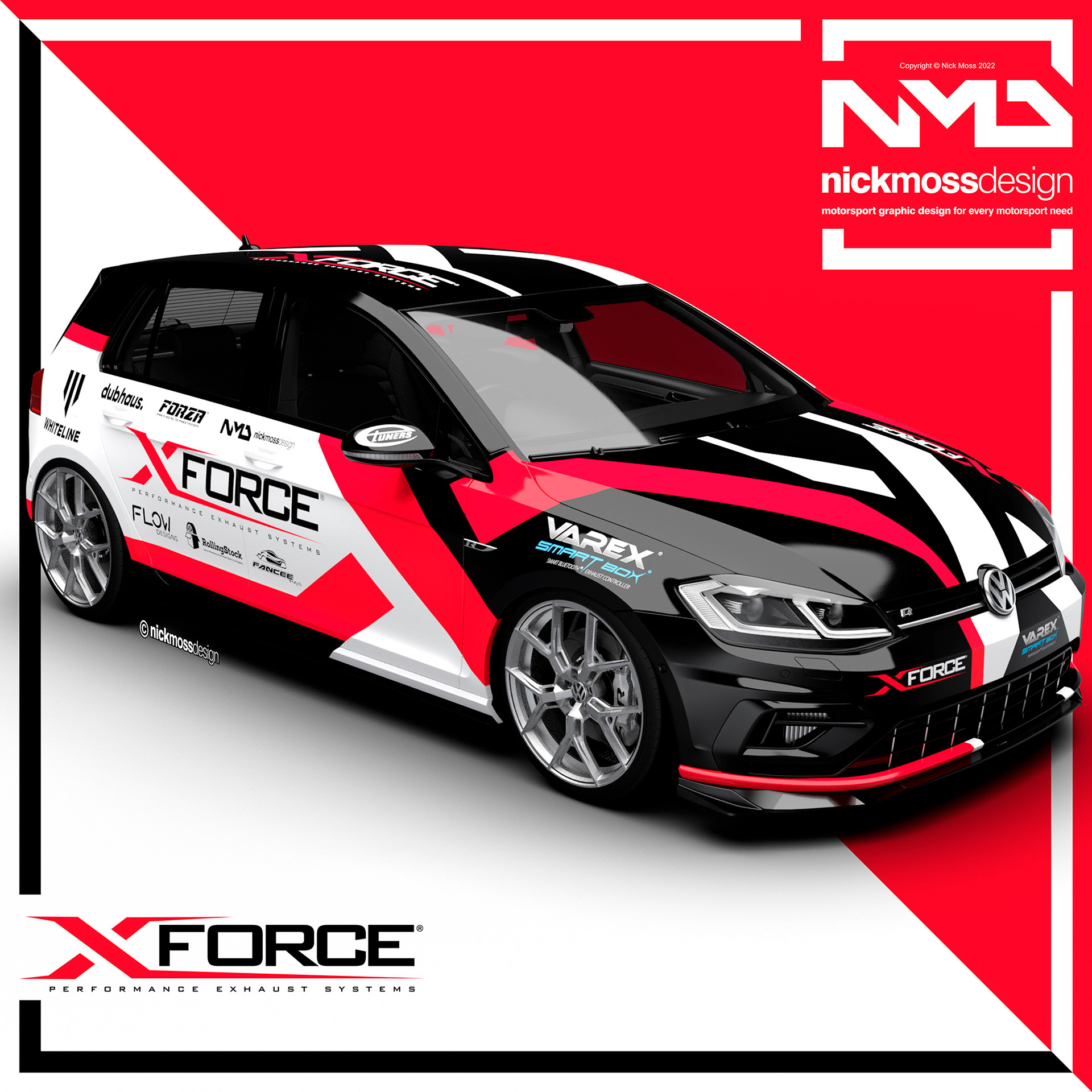 NMD nickmossdesign - X FORCE VW Golf Type R Livery Design