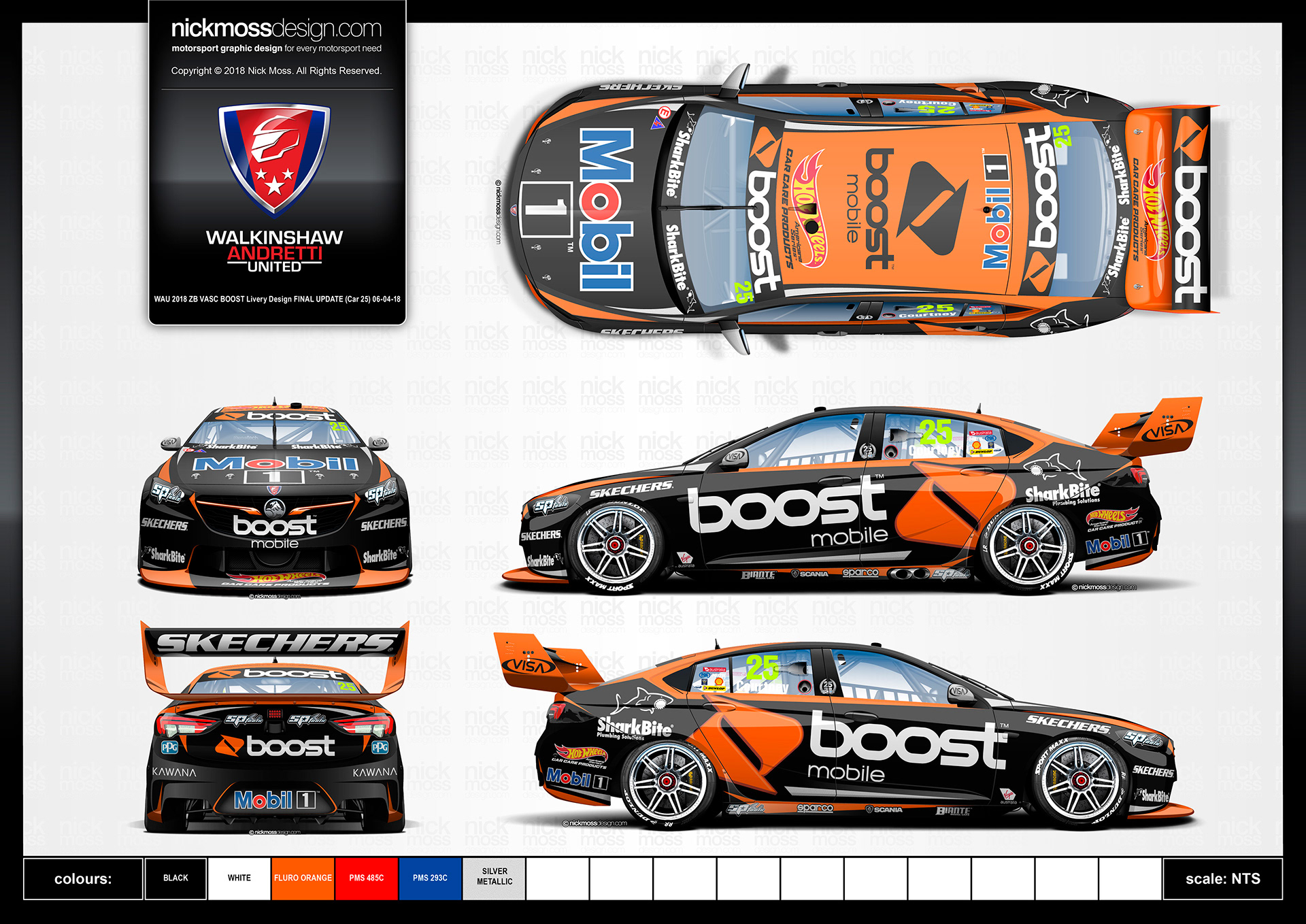 nickmossdesign - 2018 WALKINSHAW ANDRETTI UNITED BOOST SUPERCARS LIVERY DESIGN