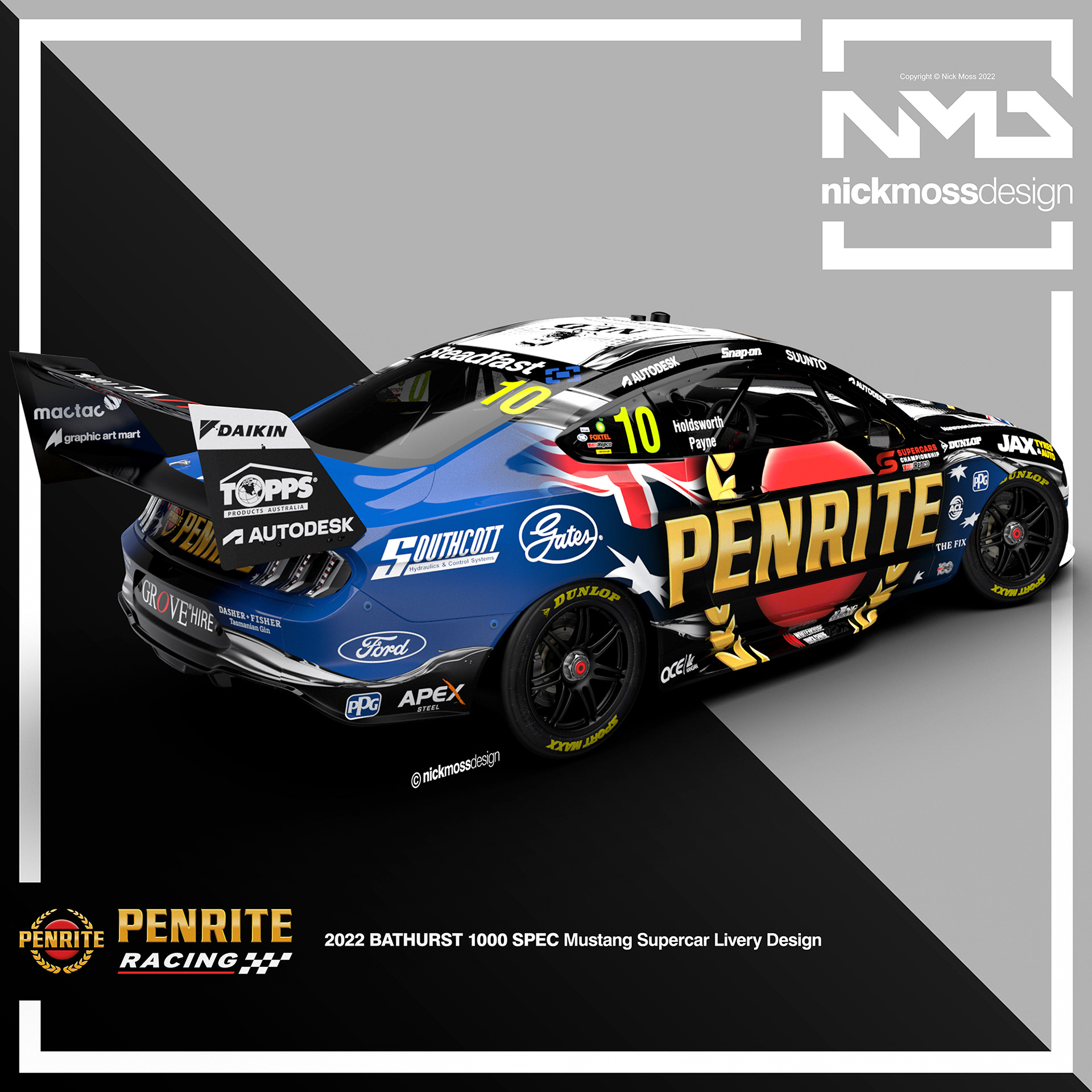 nickmossdesign - 2020 PENRITE RACING "BATHURST 1000" SUPERCARS LIVERY DESIGN