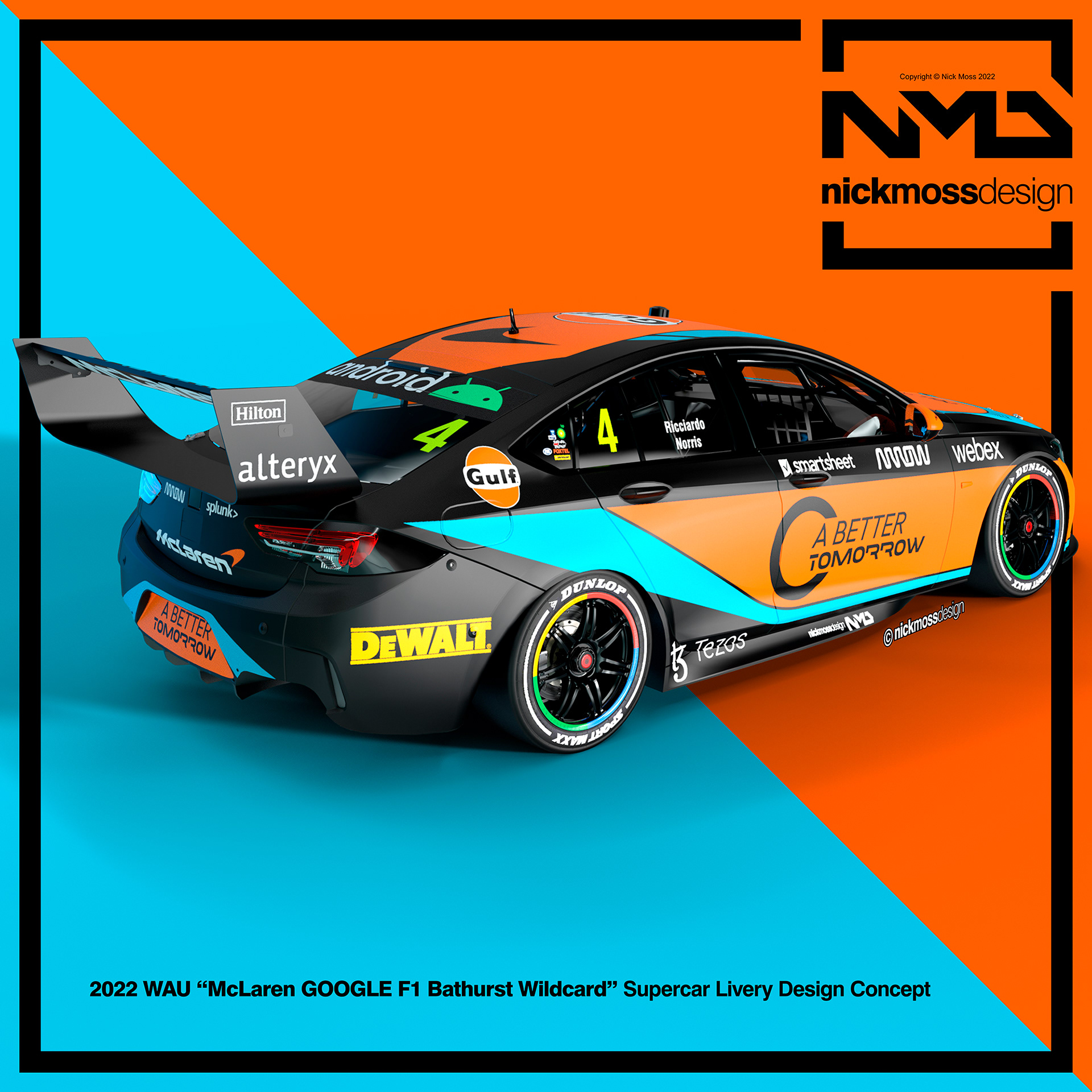 nickmossdesign - 2022 WAU MCLAREN F1 Inspired Supercar Livery Design