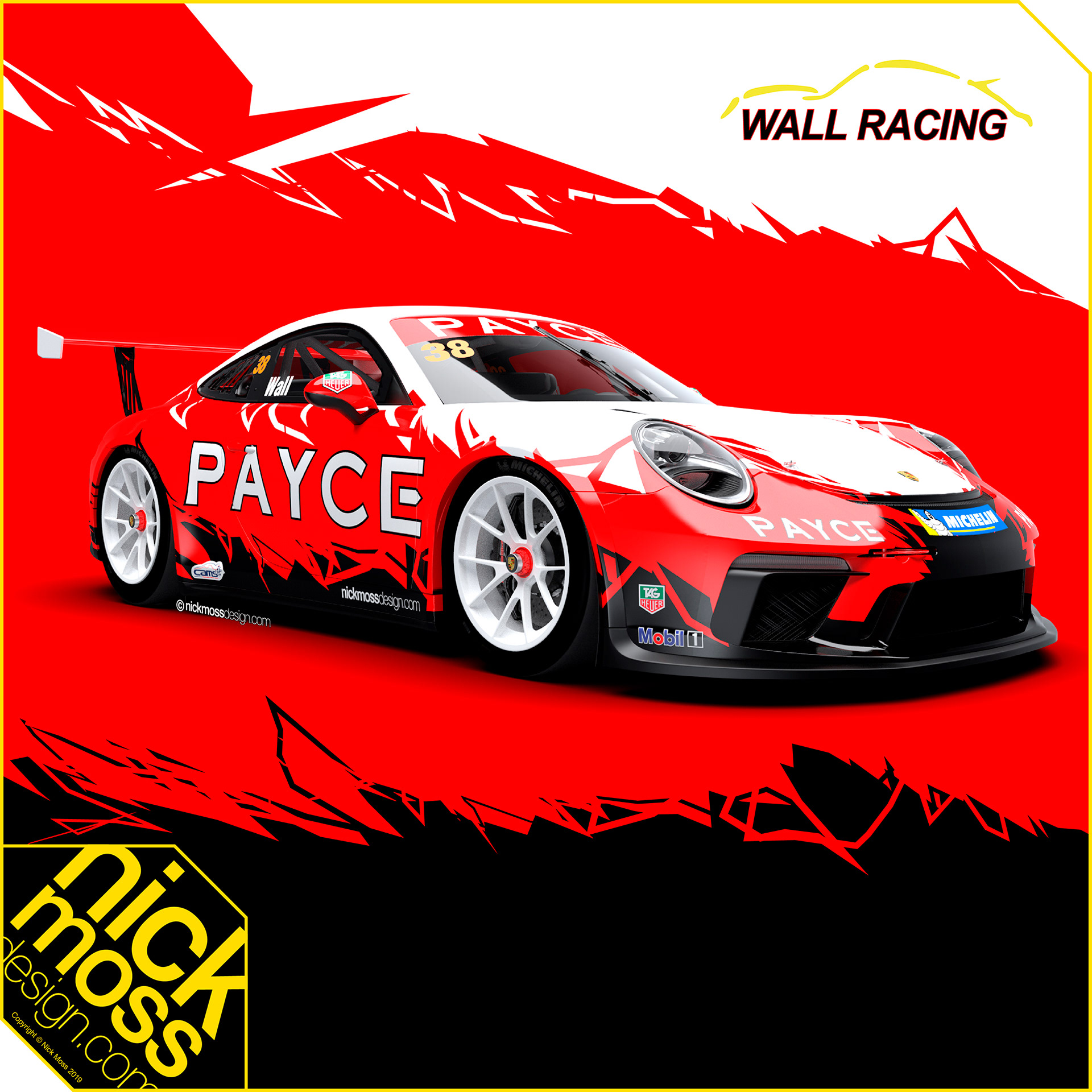 nickmossdesign - 2019 WALL RACING PAYCE Porsche Carrera Cup LIVERY DESIGN