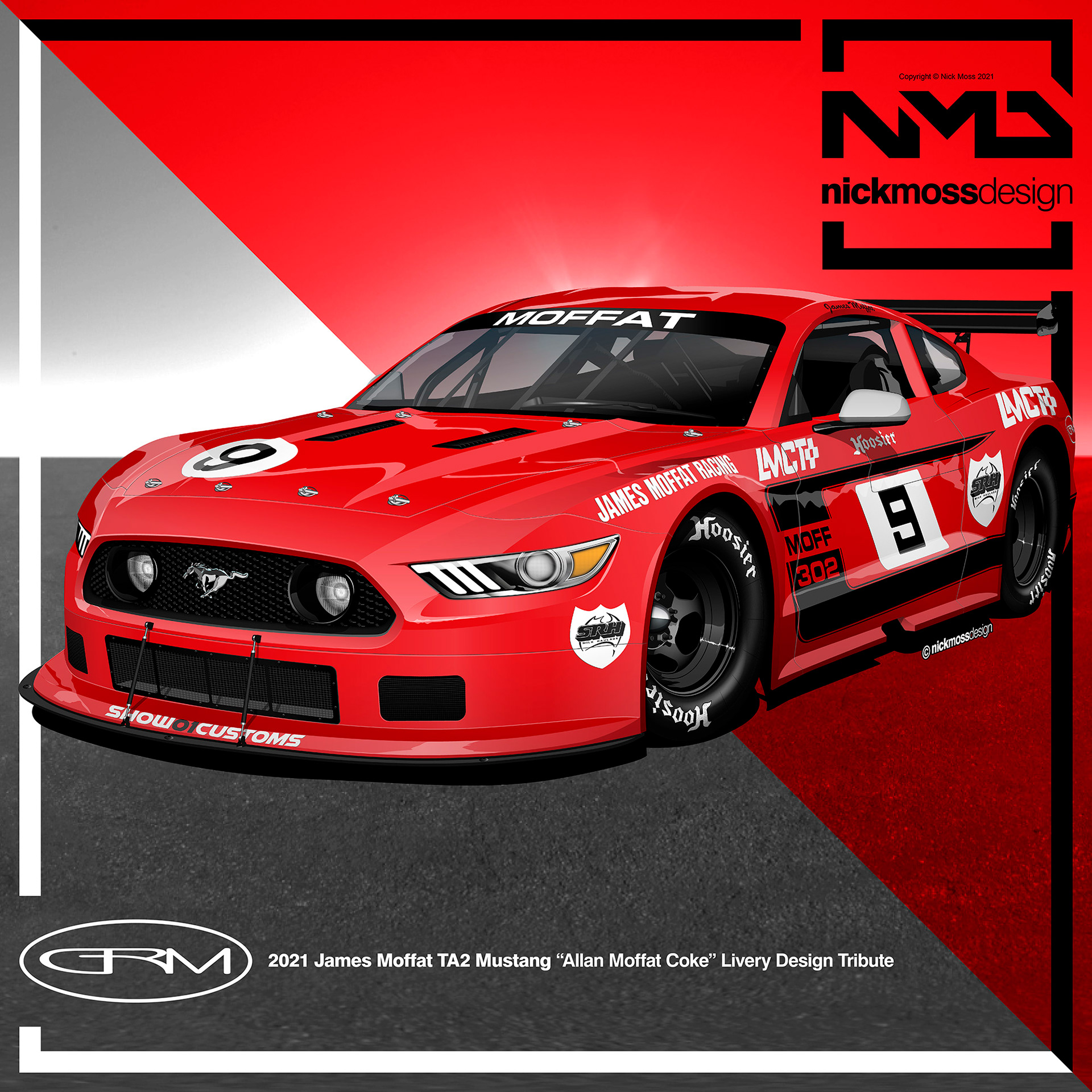 NMD nickmossdesign - James Moffat "Allan Moffat Racing TA2 Mustang Livery Design