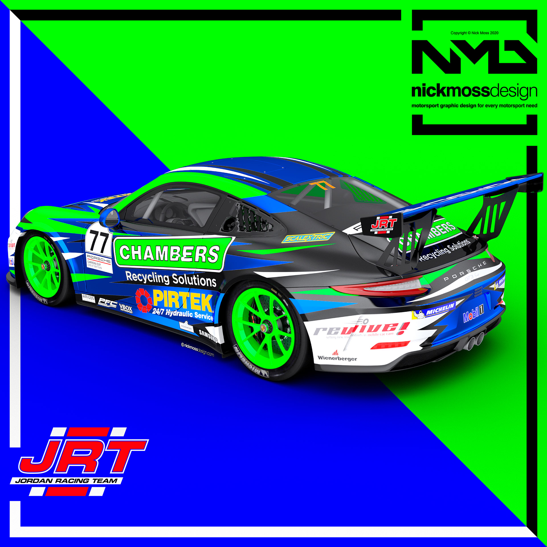 nickmossdesign - 2020 JRT/Chambers/PIRTEK Carrera Cup GB Livery Design