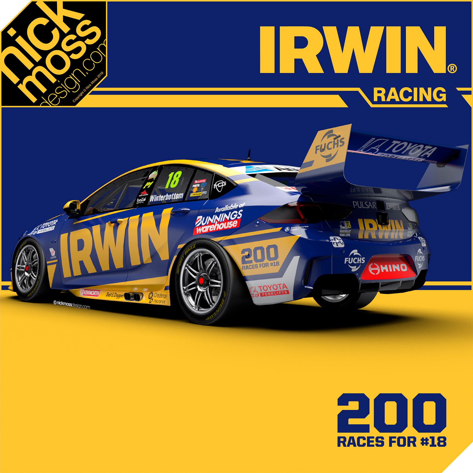 nickmossdesign - 2019 IRWIN RACING SUPERCARS LIVERY DESIGN