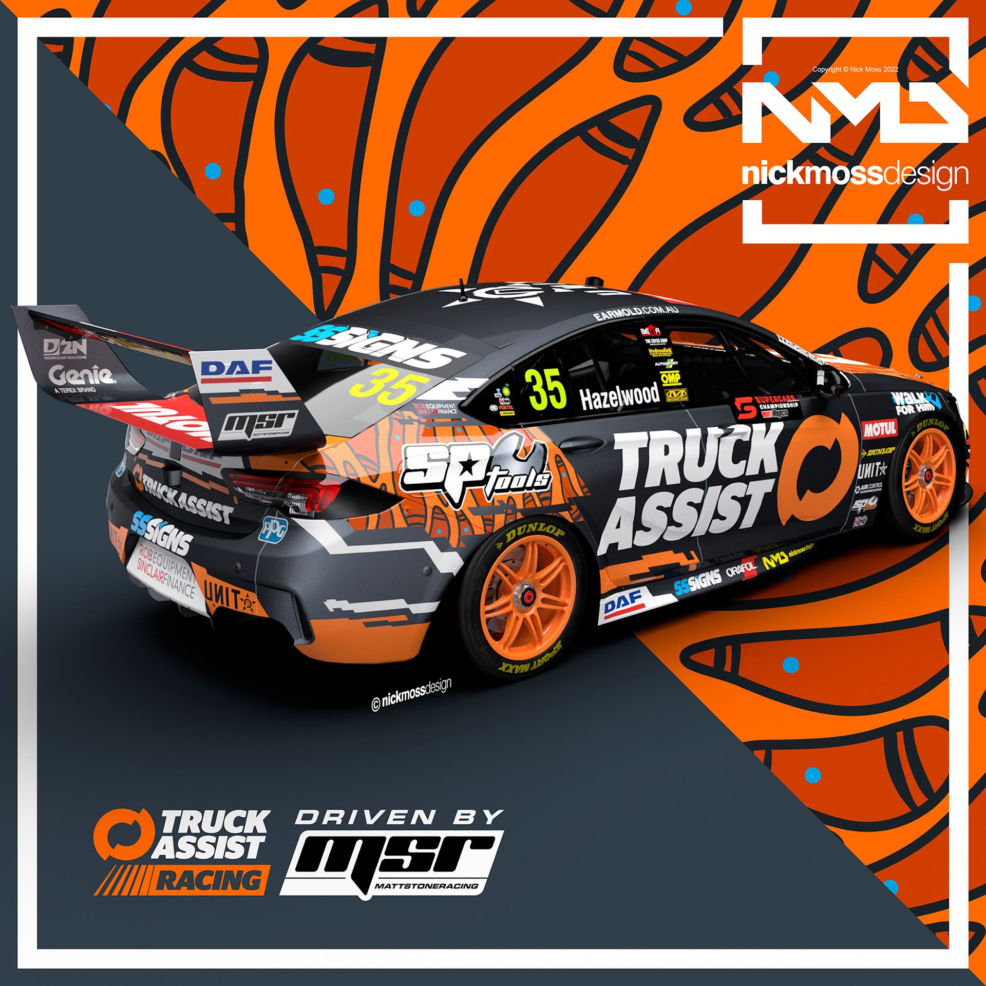 NMD nickmossdesign - 2022 MSR Truck Assist Todd Hazelwood Indigenous Round Supercars Livery Design