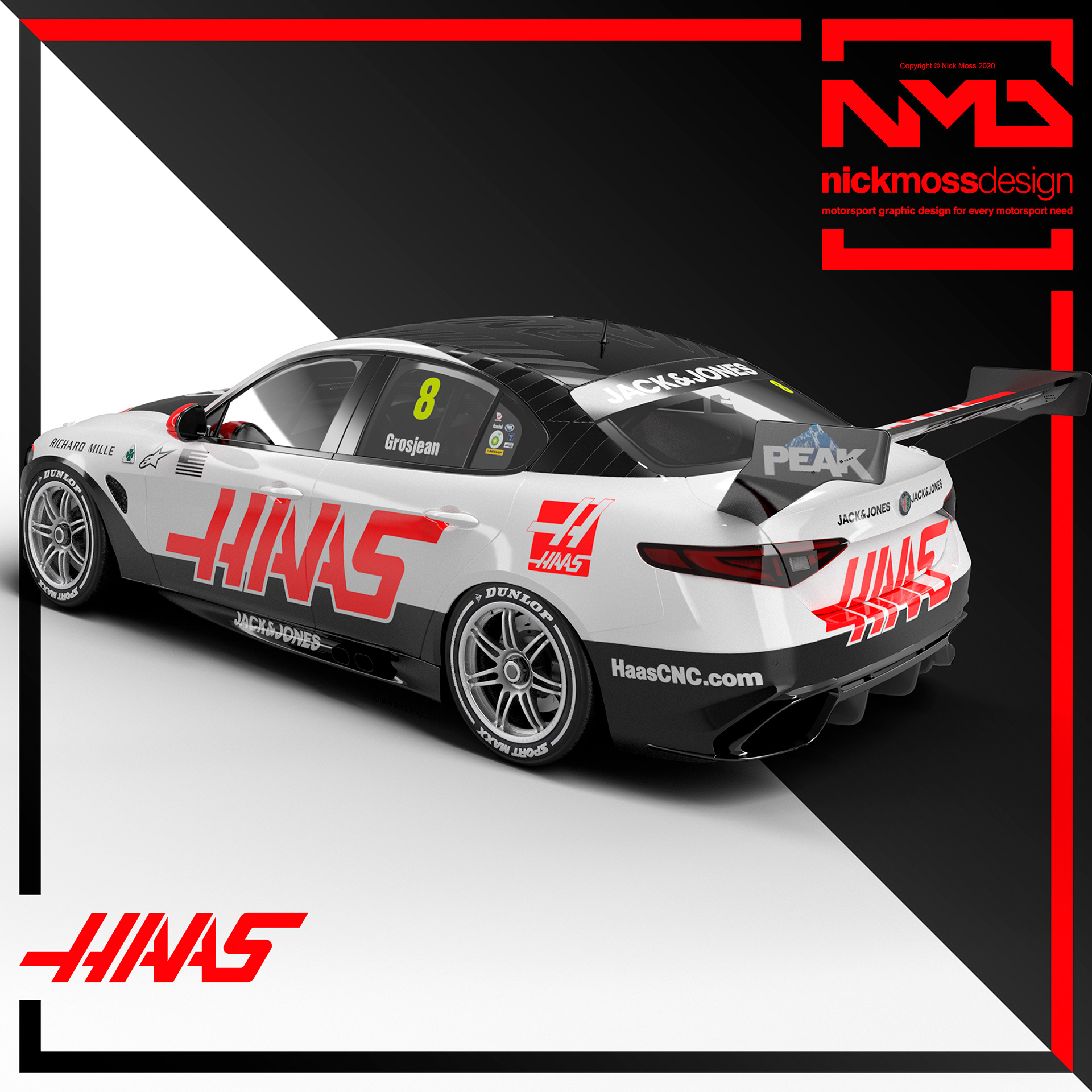 NMD nickmossdesign - HAAS F1 ALFA Supercars Tribute Livery Design