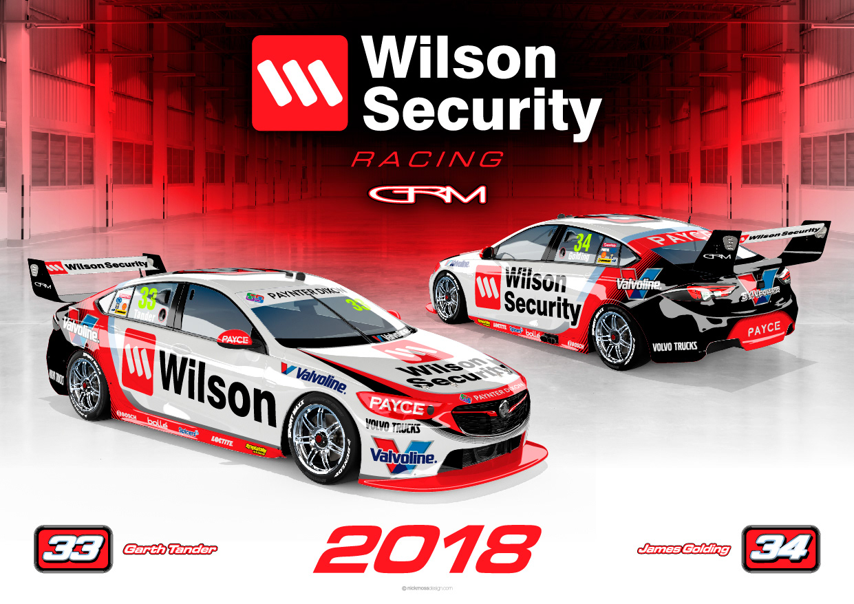 NMD nickmossdesign - 2018 Garry Rogers Motorsport Wilson Security Valvoline ZB Holden Livery Design