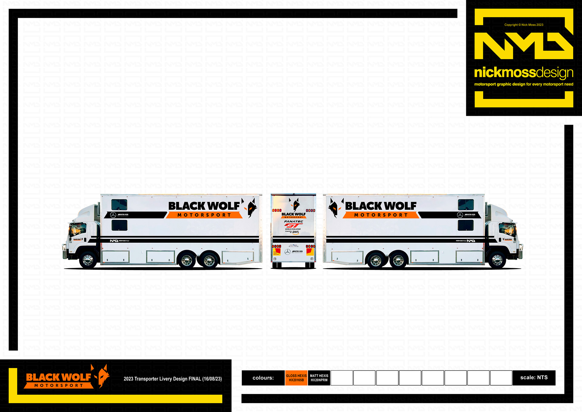 NMD nickmossdesign - 2024 BLACKWOLF MOTORSPORT Transporter Livery Design Update