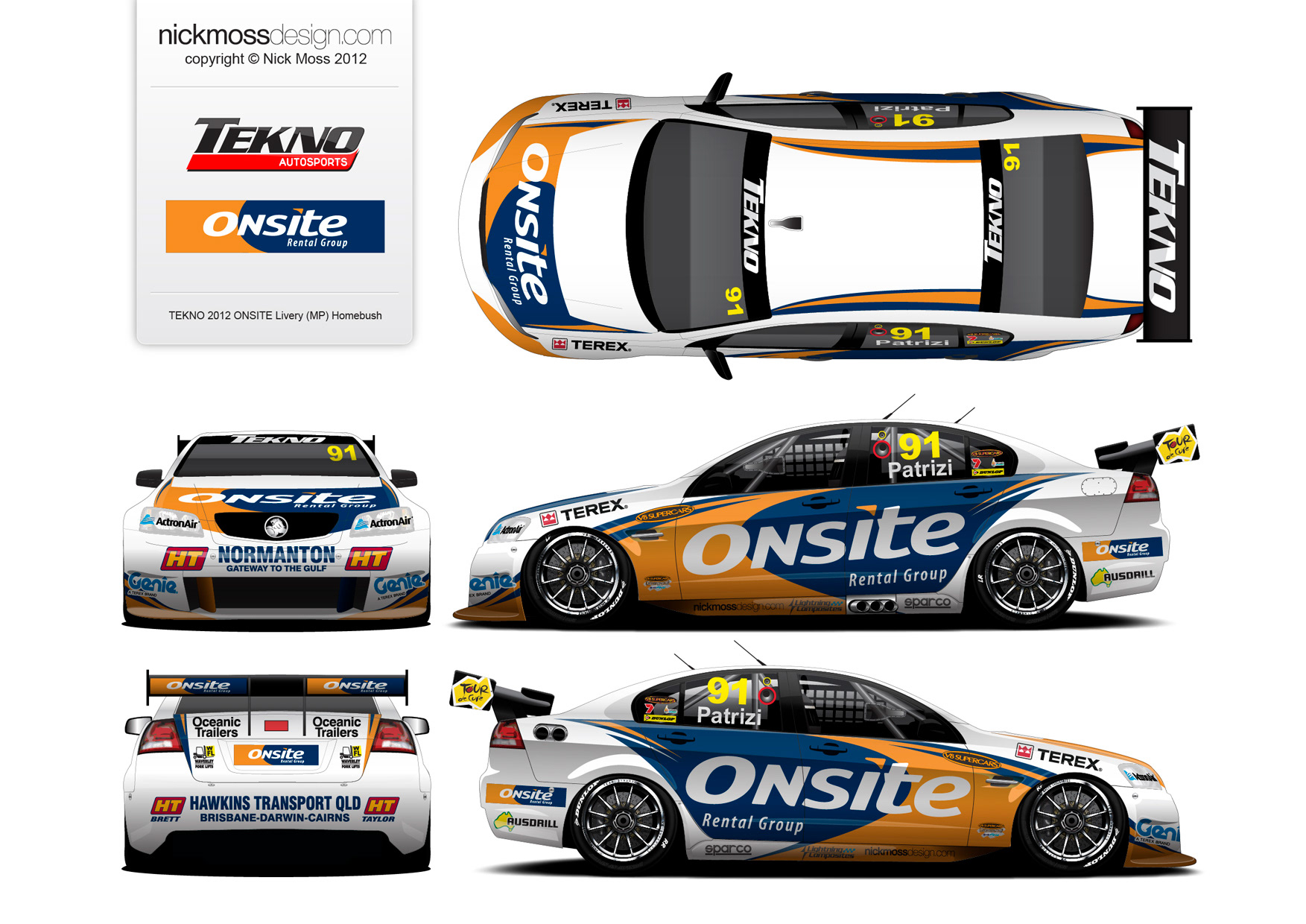 nickmossdesign - 2012 TEKNO ONSITE RENTALS SUPERCAR LIVERY DESIGN
