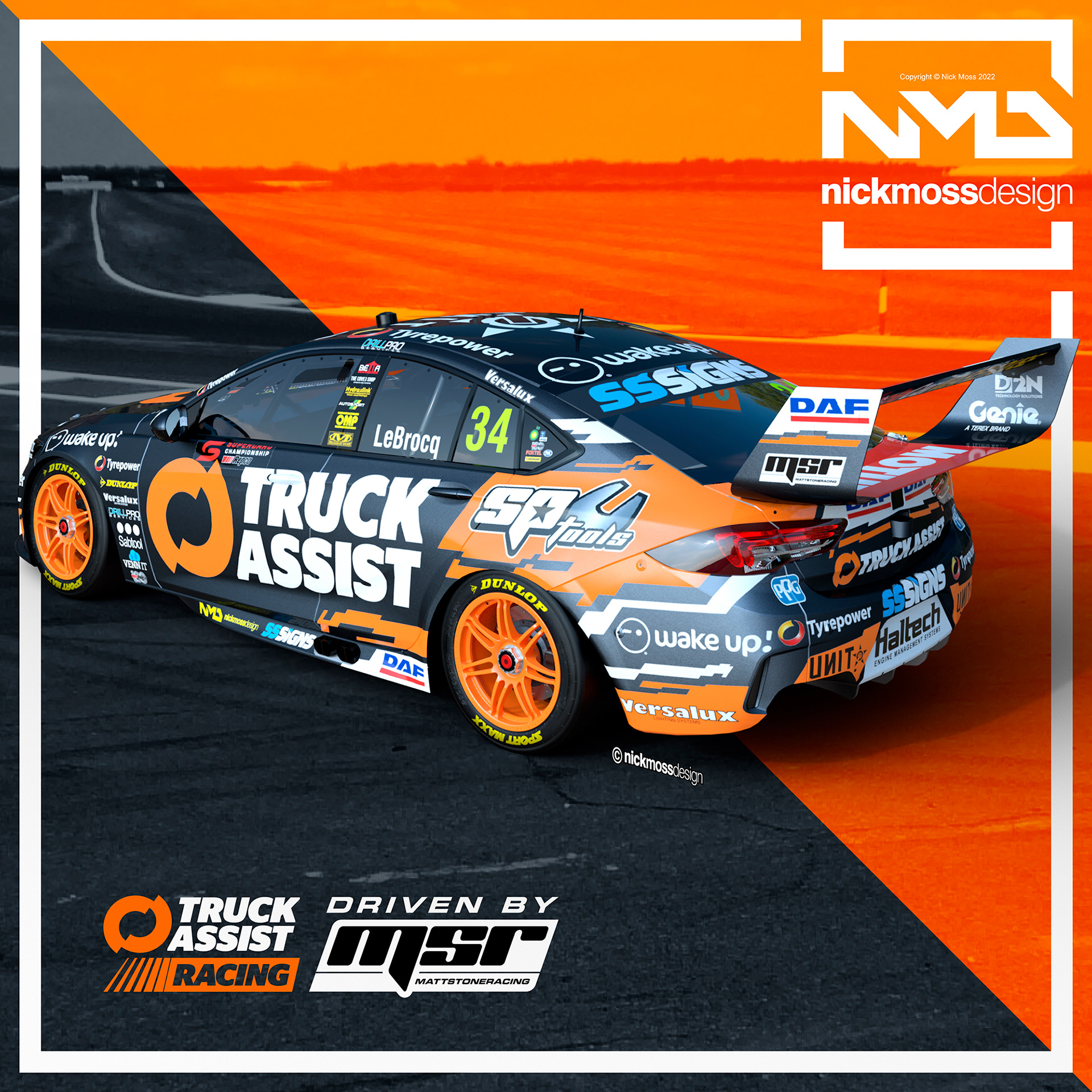 NMD nickmossdesign - 2022 MSR Truck Assist Racing Supercars Livery Design