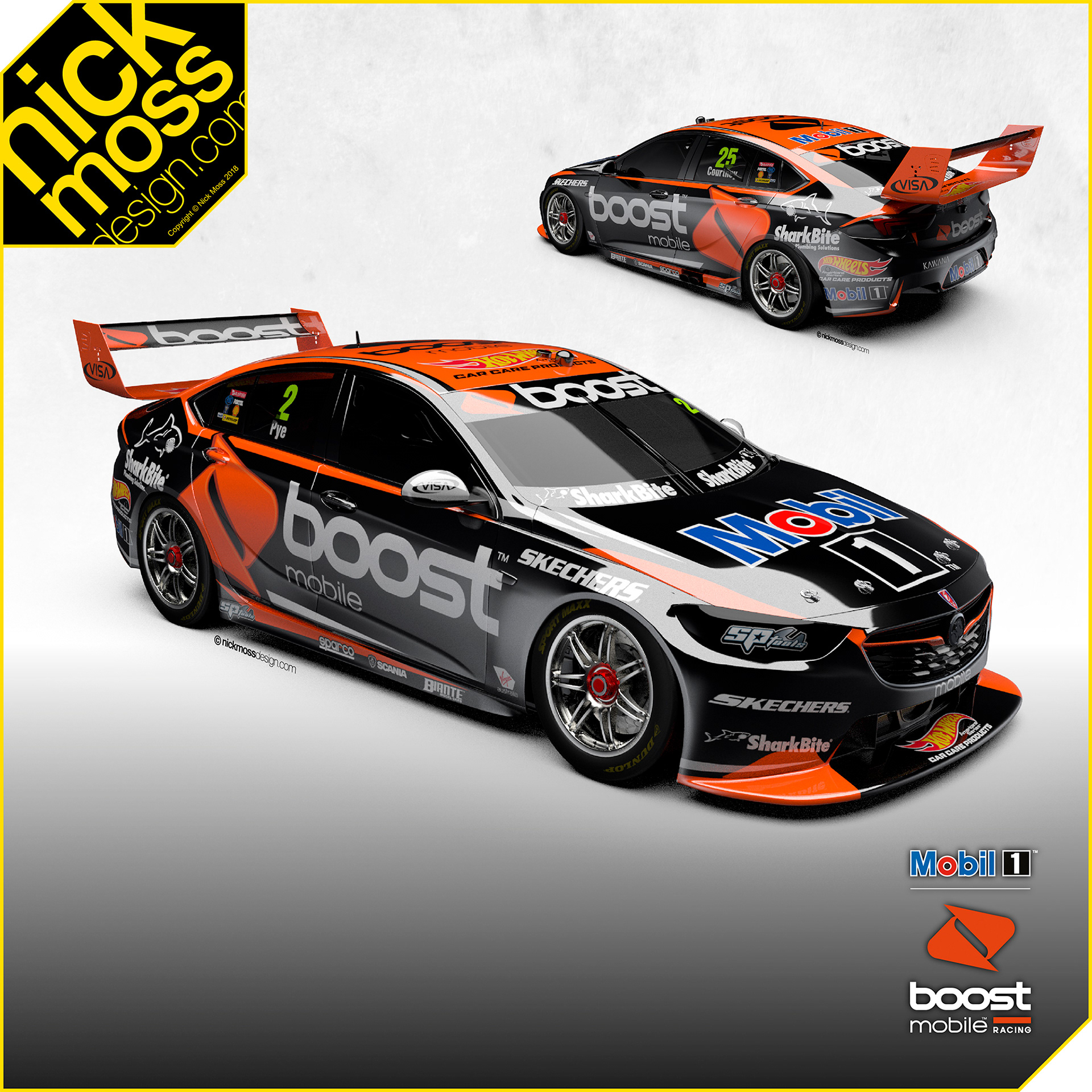 nickmossdesign - 2018 WALKINSHAW ANDRETTI UNITED BOOST SUPERCARS LIVERY DESIGN